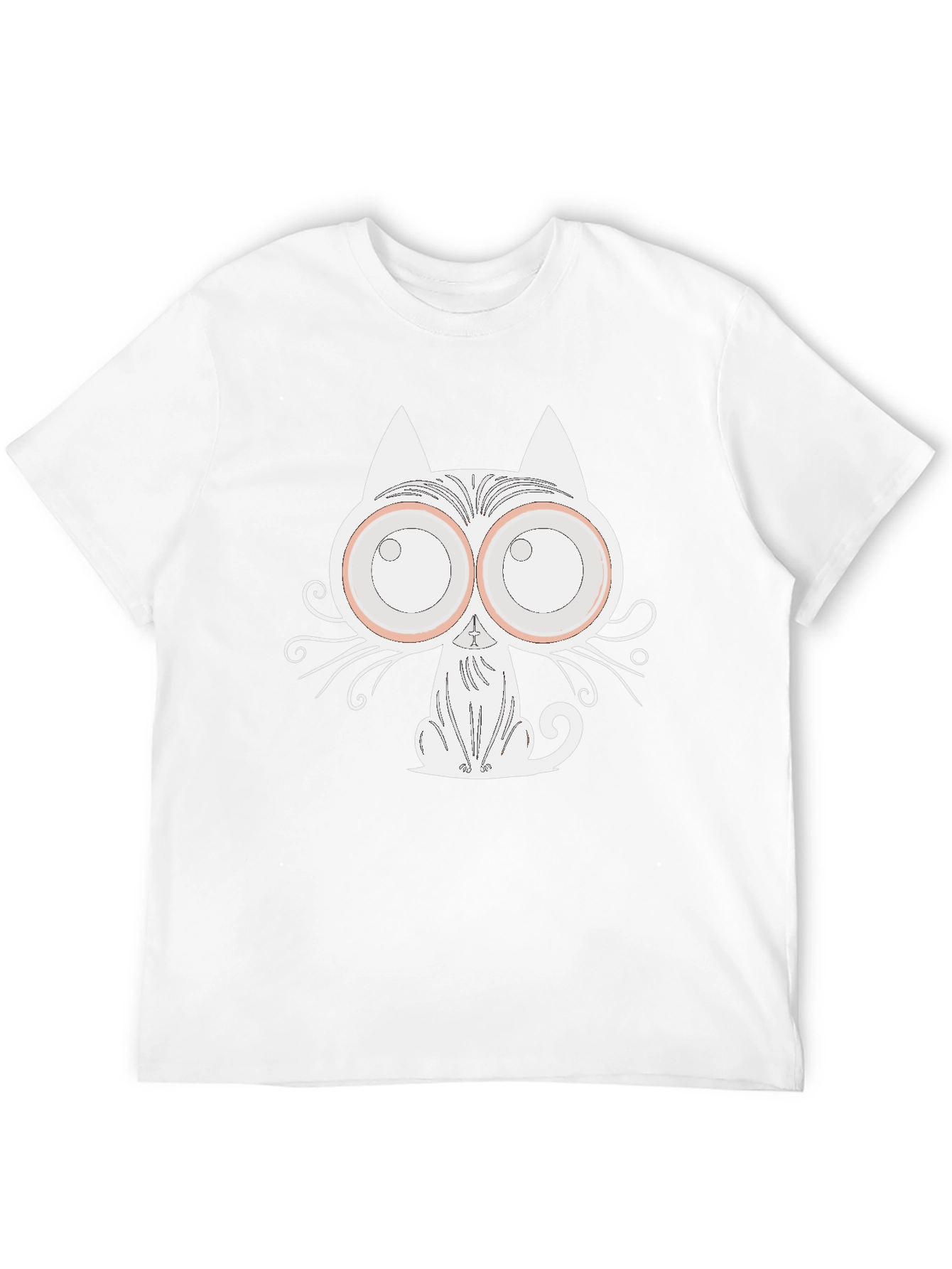 Mens Graphic Tee - Cartoon Cat Design
