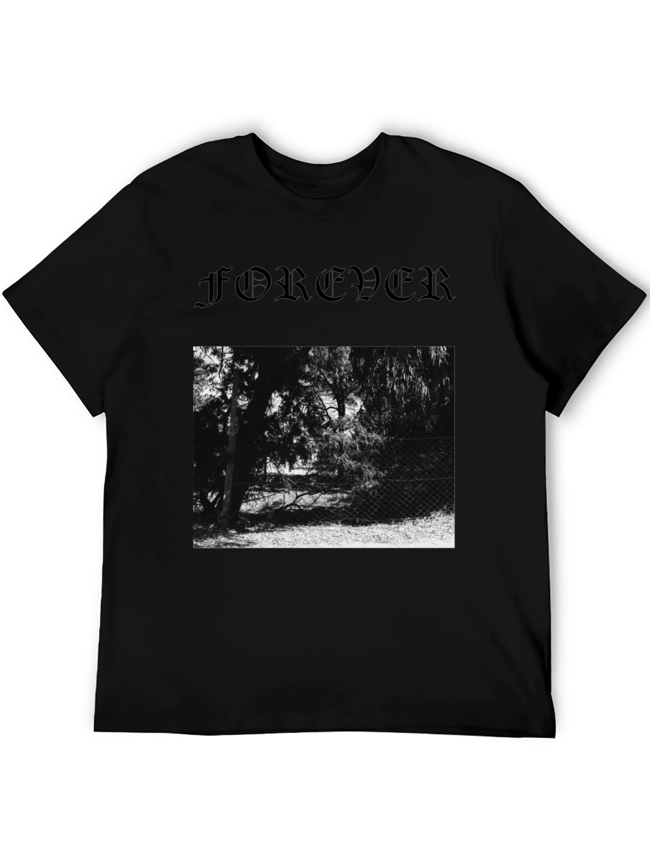 Forever Black Graphic Tee - Nature Scene