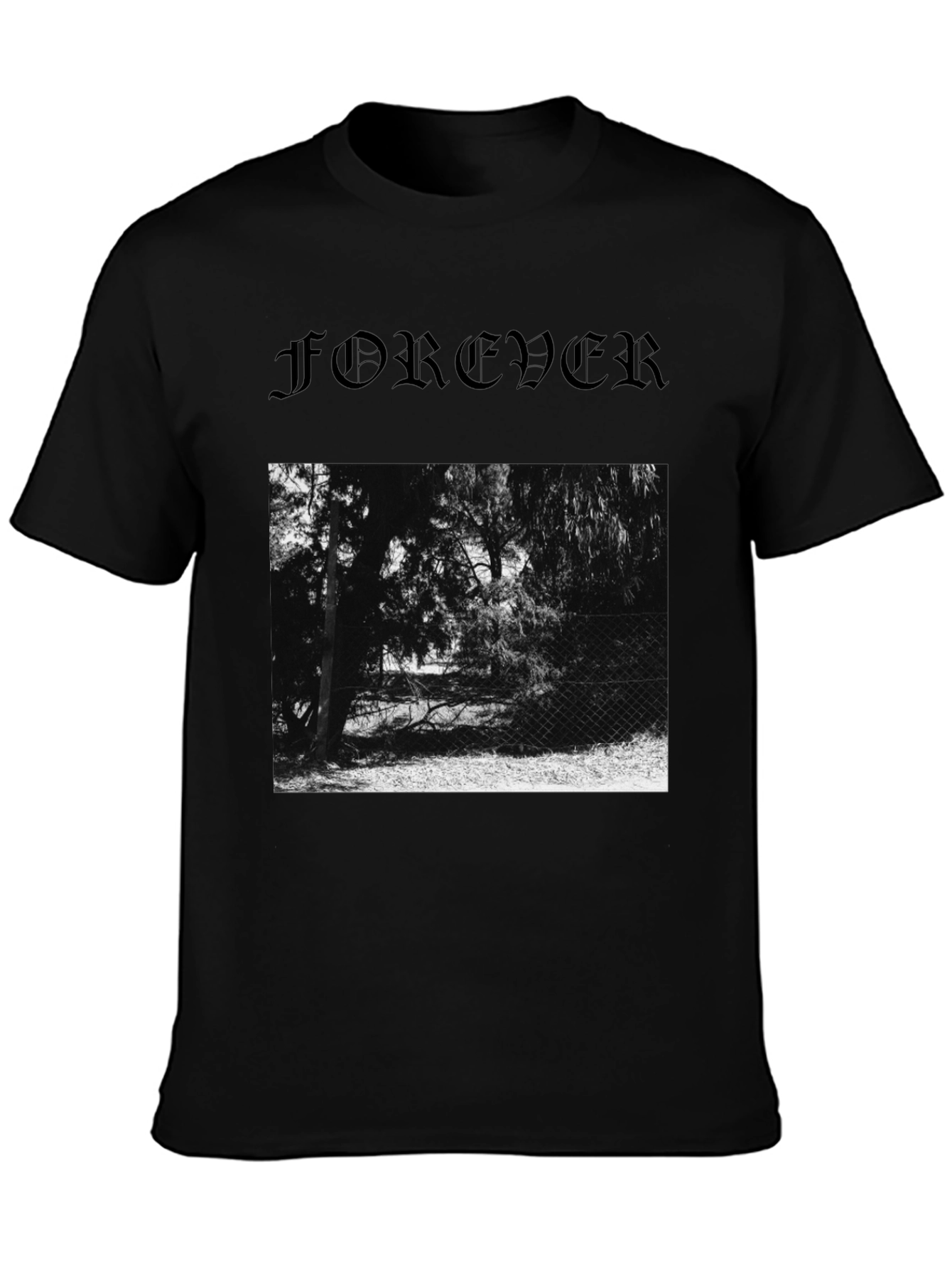 Forever Black Graphic Tee - Nature Scene