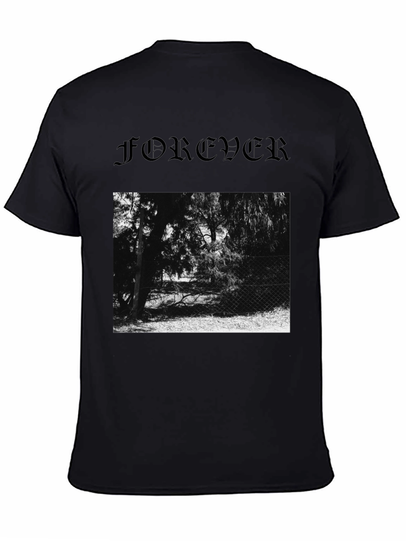 Forever Black Graphic Tee - Nature Scene