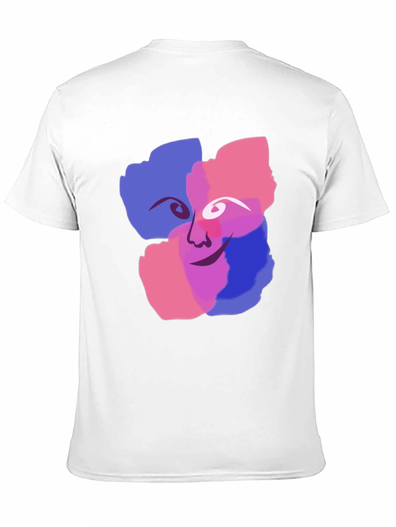 Abstract Face Graphic Print Black T-Shirt