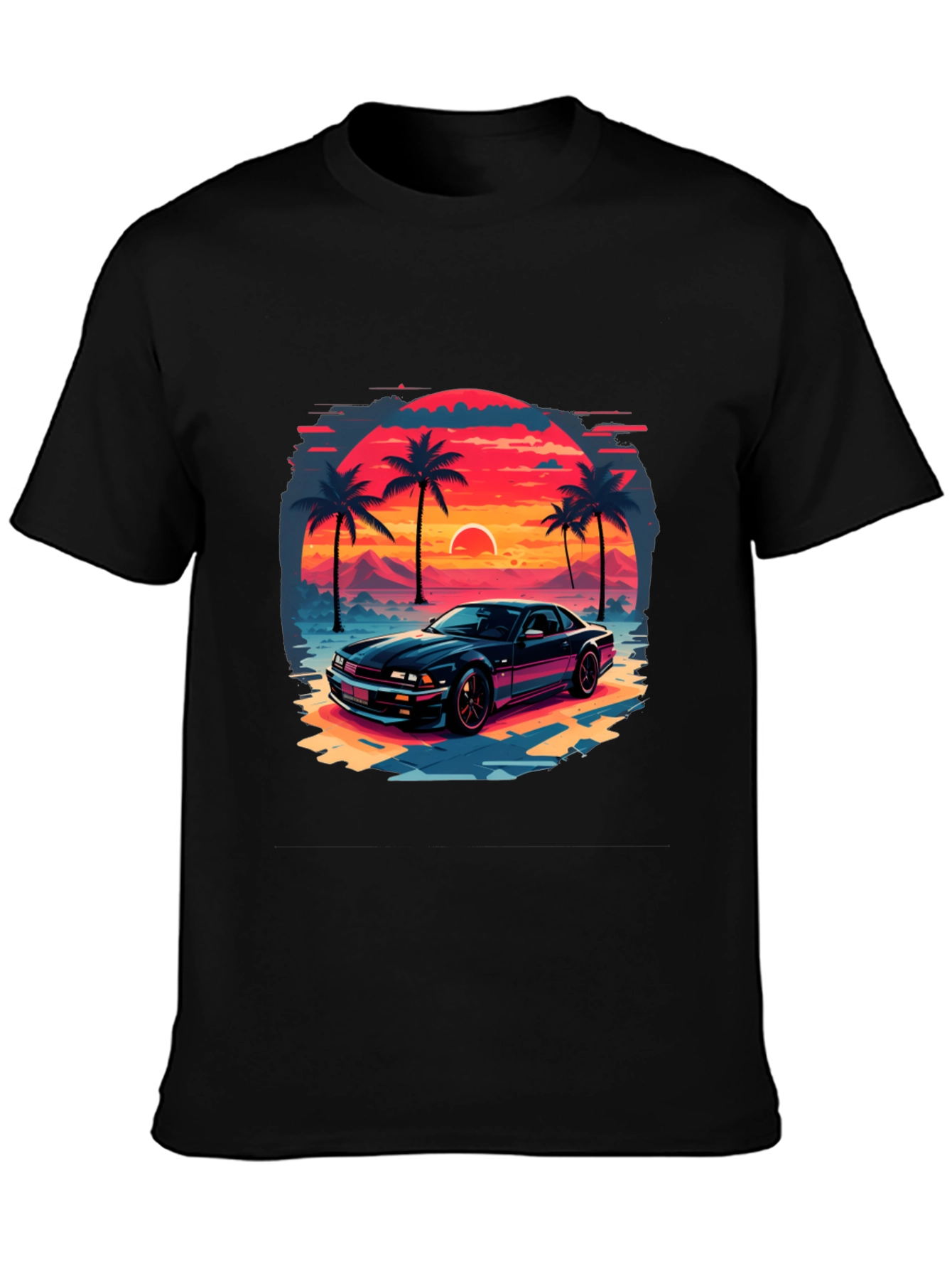 Retro Sunset Car Graphic Tee