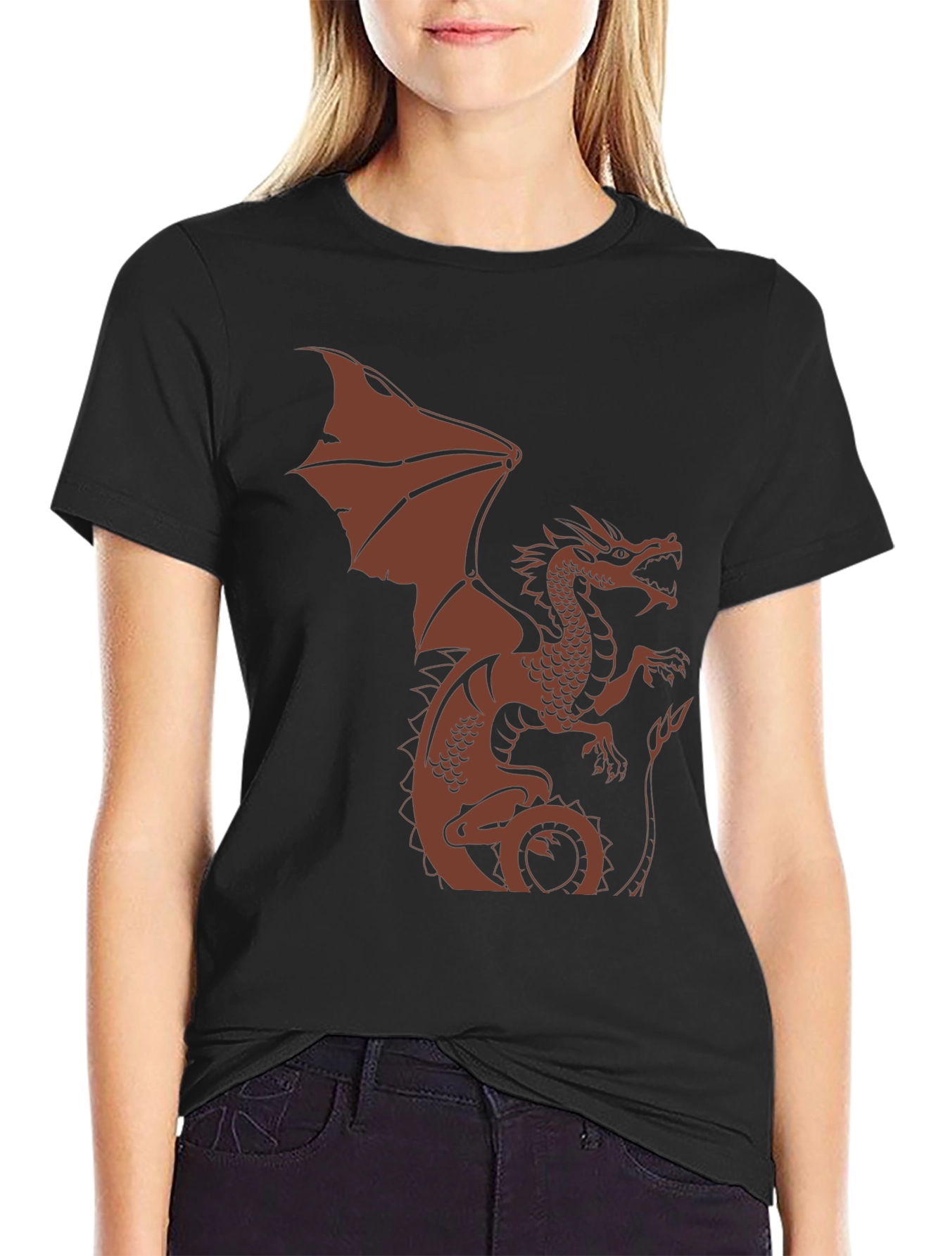 Dragon Graphic Tee - Black Cotton Blend