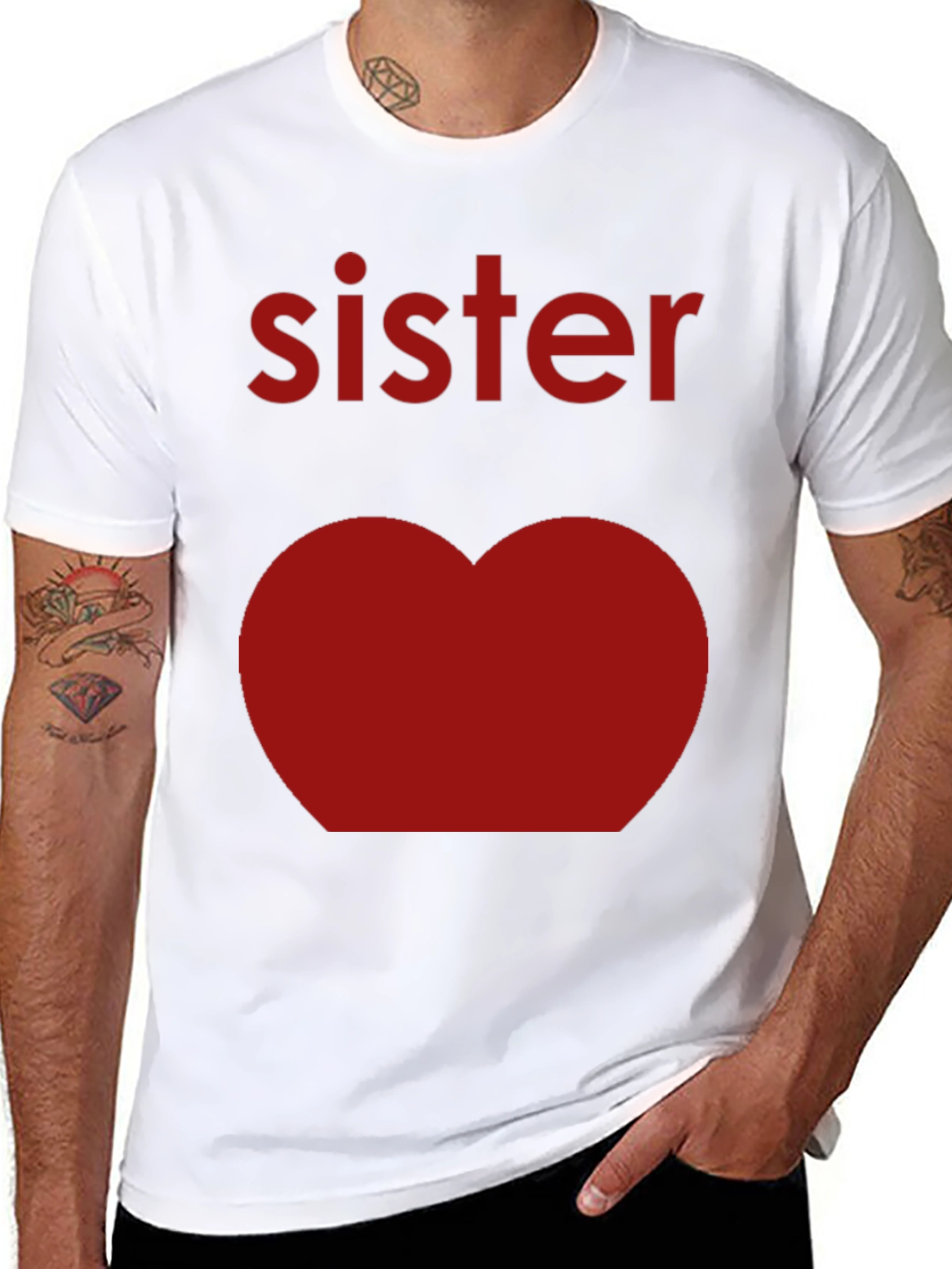 Sister Heart Matching T-Shirt - Cute Family Tee