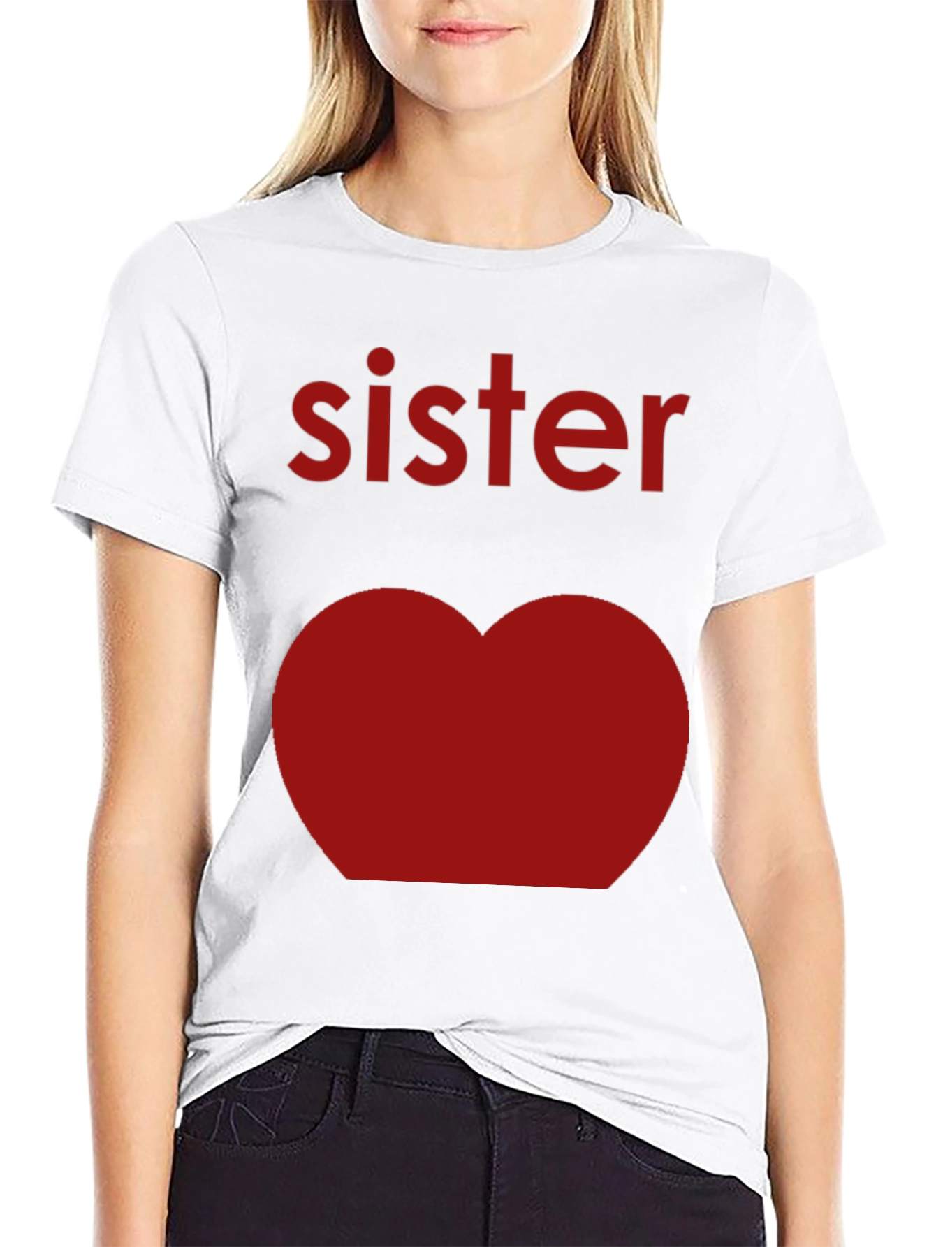 Sister Heart Matching T-Shirt - Cute Family Tee