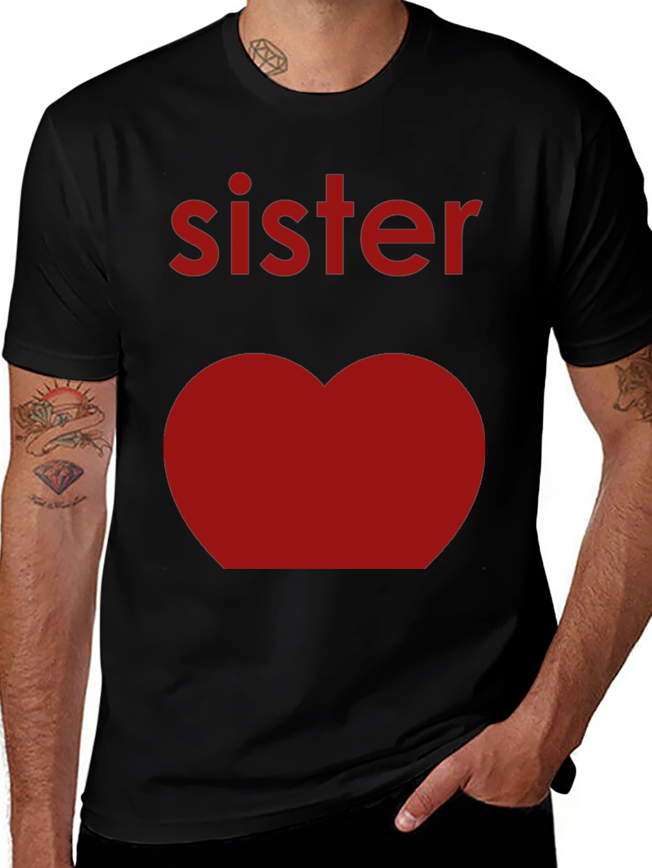 Sister Heart Matching T-Shirt - Cute Family Tee
