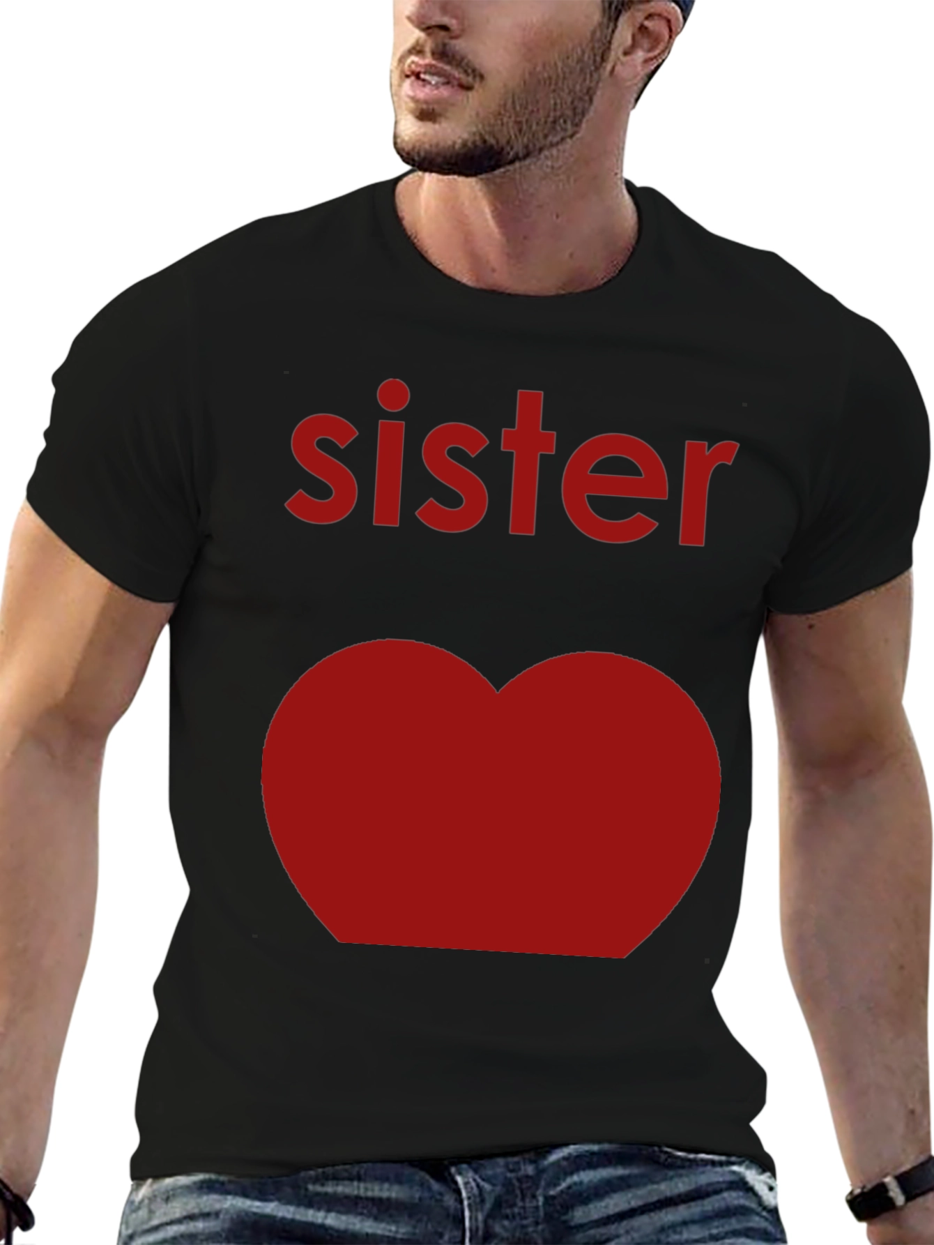 Sister Heart Matching T-Shirt - Cute Family Tee