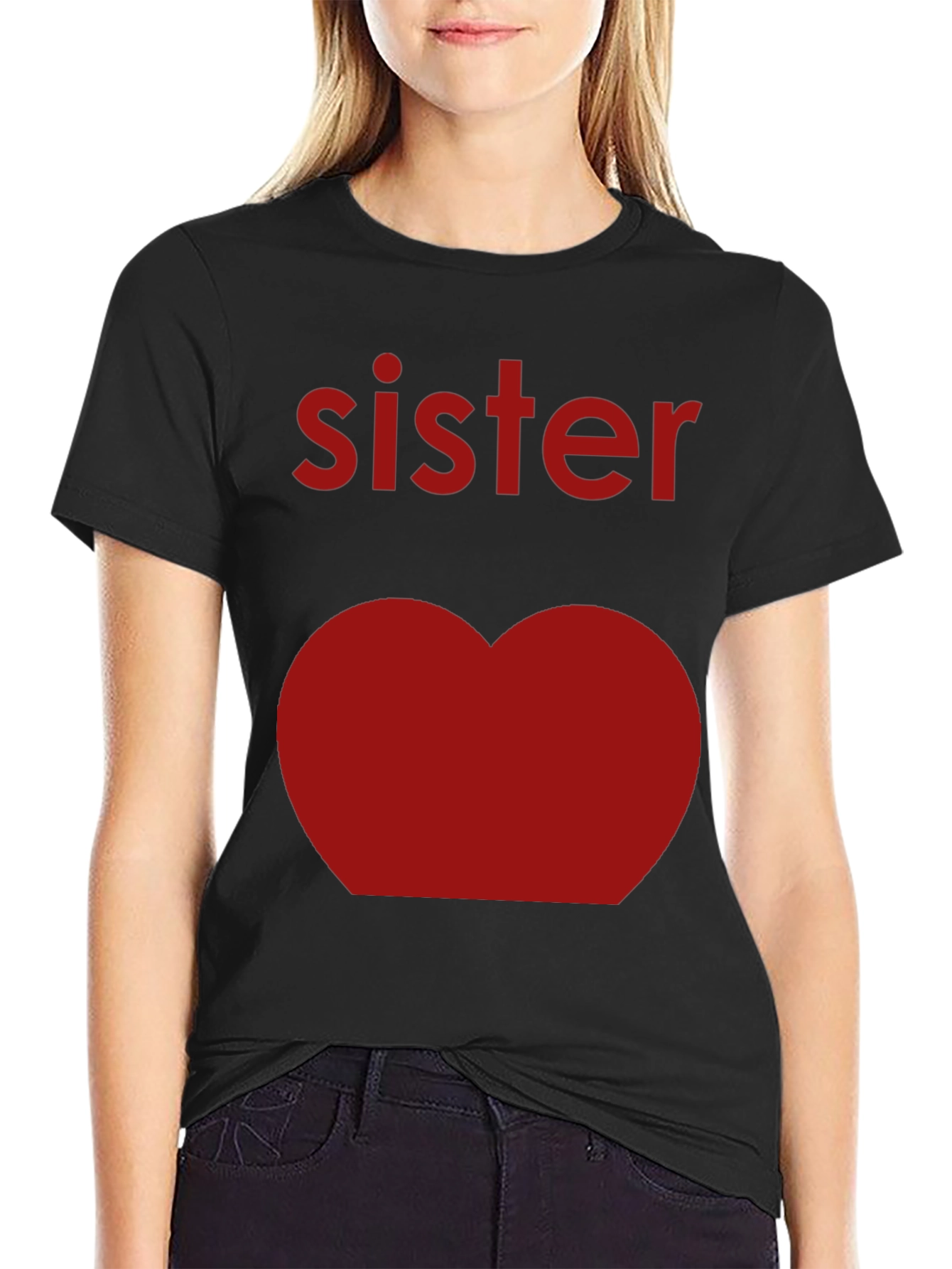 Sister Heart Matching T-Shirt - Cute Family Tee