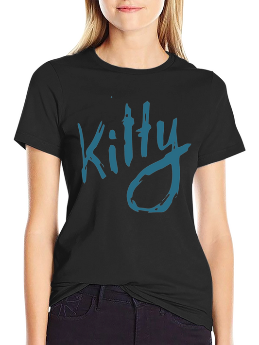 Kitty Graphic T-Shirt - Mens Black Crew Neck Tee