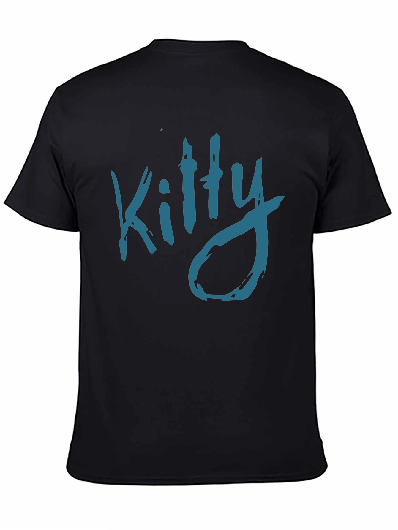 Kitty Graphic T-Shirt - Mens Black Crew Neck Tee