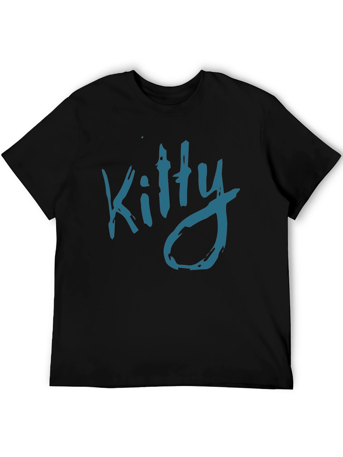 Kitty Graphic T-Shirt - Mens Black Crew Neck Tee