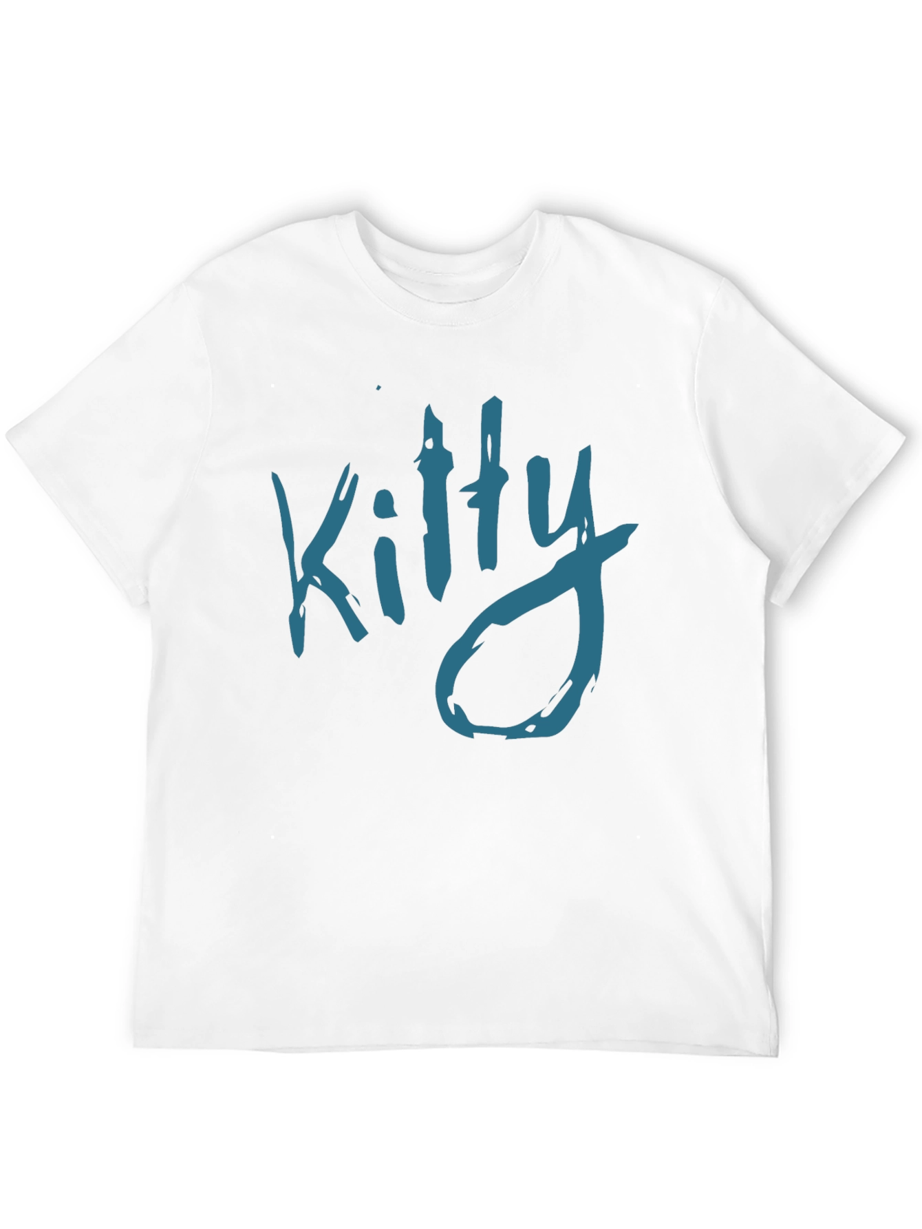 Kitty Graphic T-Shirt - Mens Black Crew Neck Tee