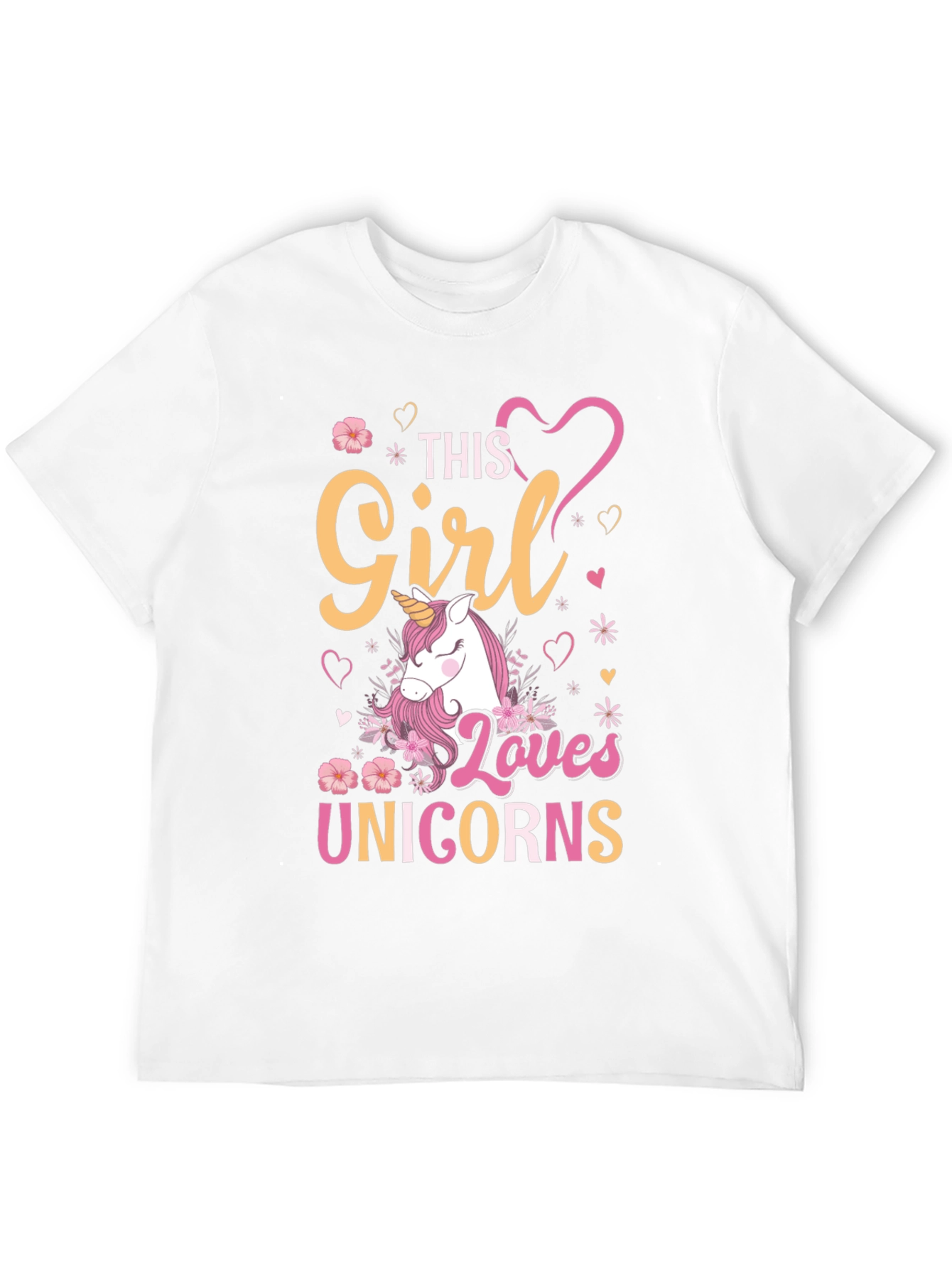 Girl Loves Unicorns T-Shirt Black