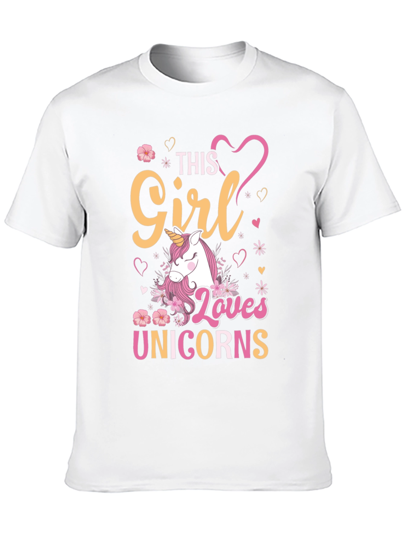 Girl Loves Unicorns T-Shirt Black