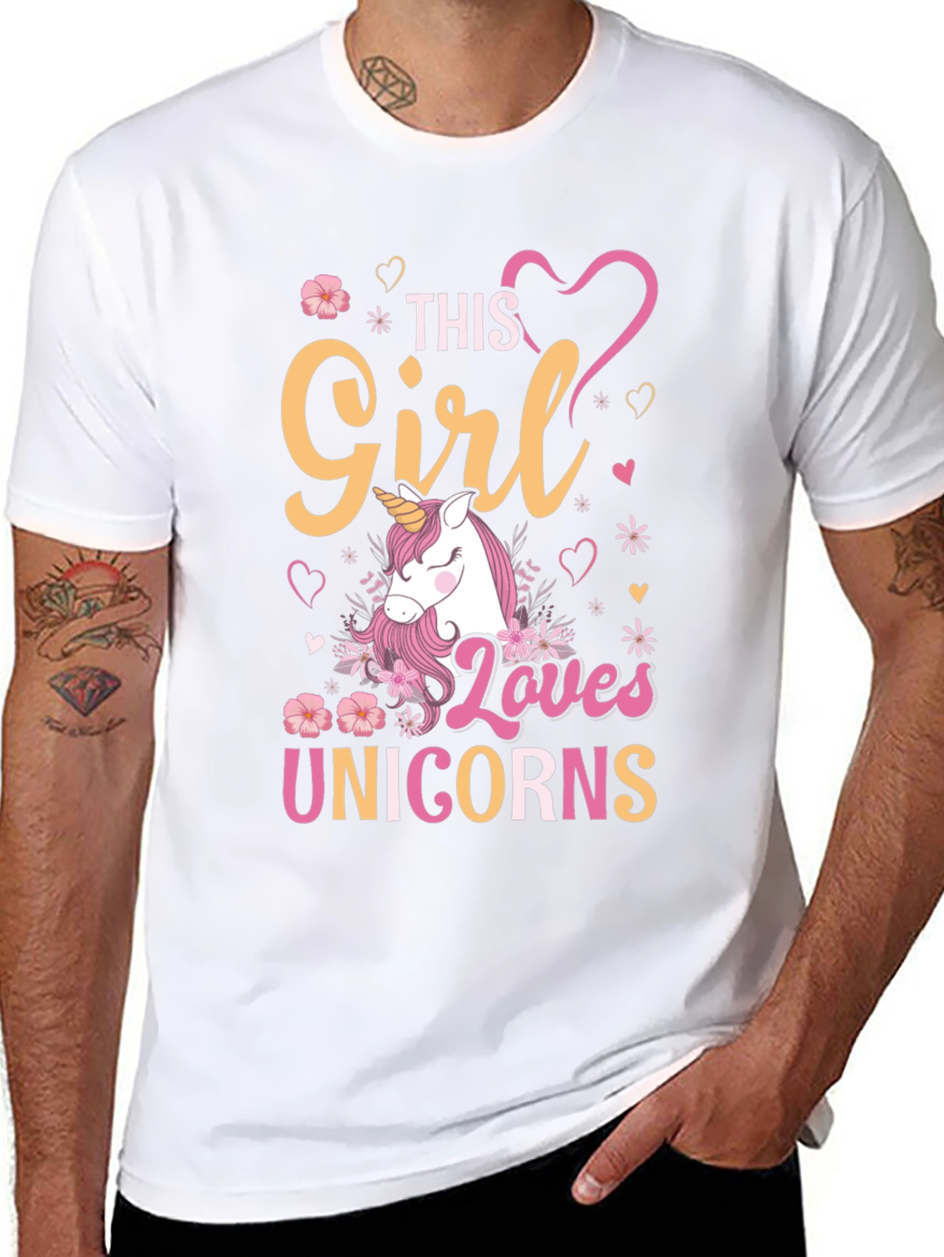 Girl Loves Unicorns T-Shirt Black