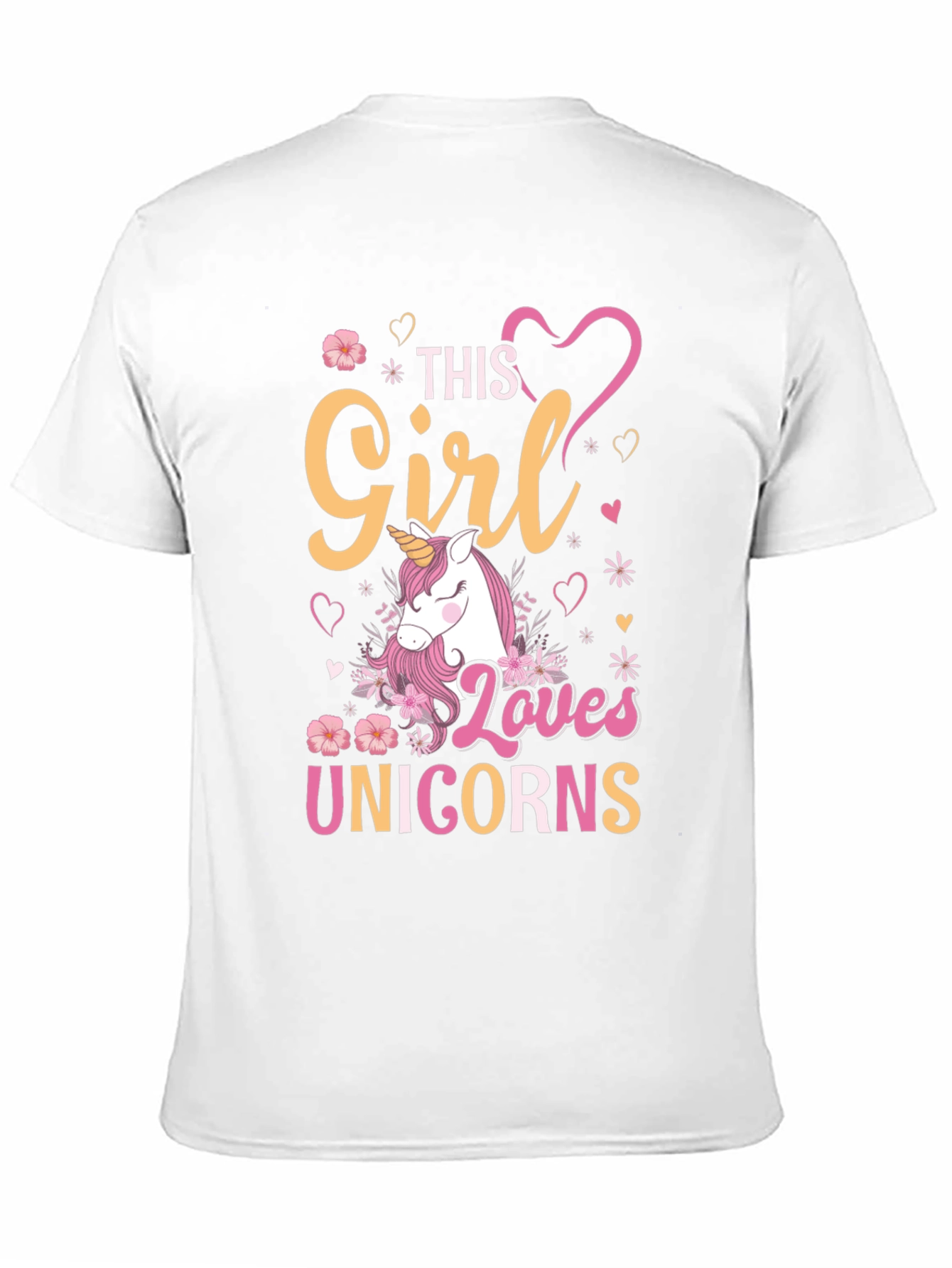 Girl Loves Unicorns T-Shirt Black