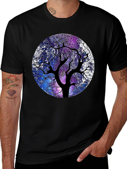 Galaxy Tree Graphic Tee - Unique Space Design