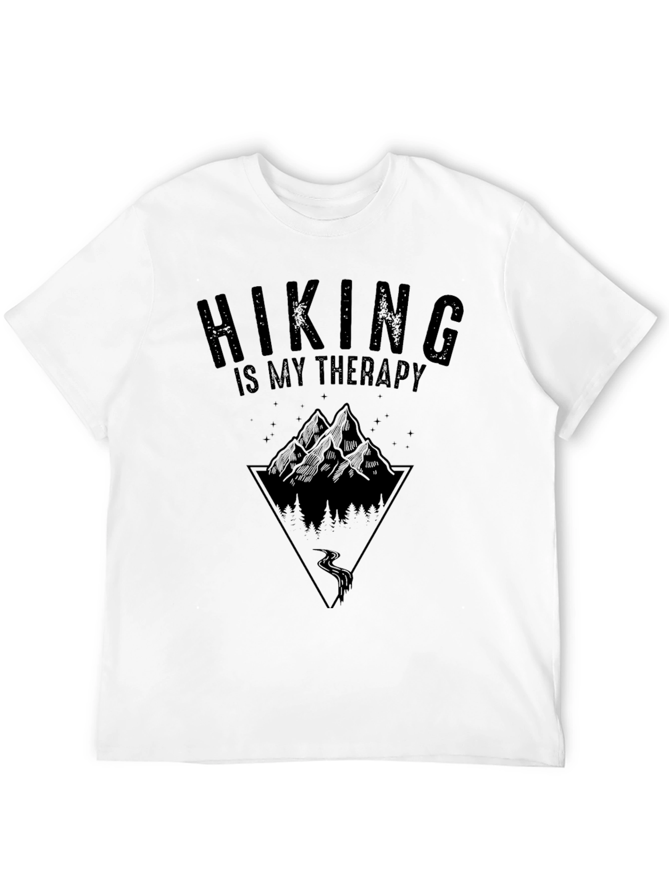 Hiking is My Therapy Black Graphic Tee