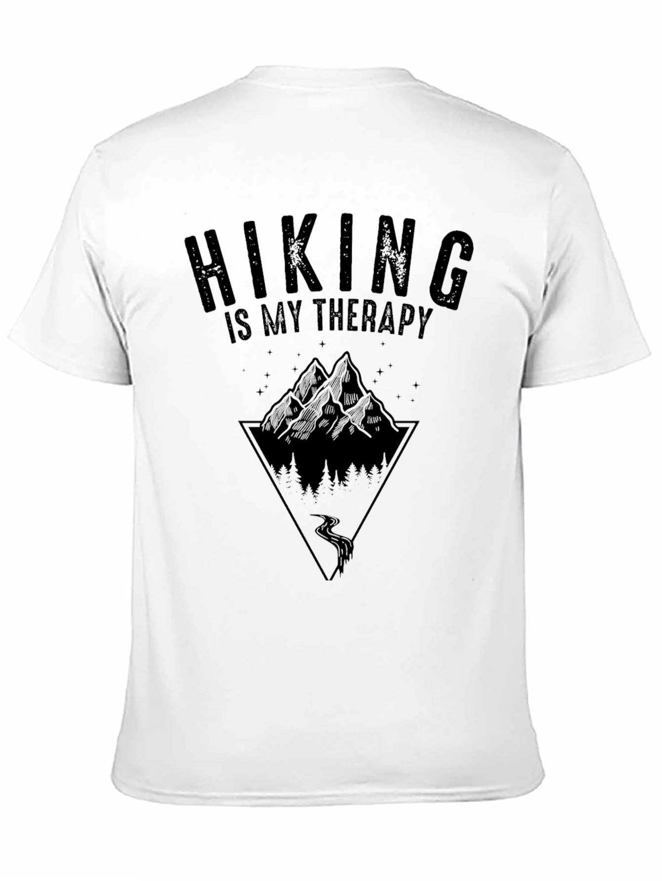 Hiking is My Therapy Black Graphic Tee