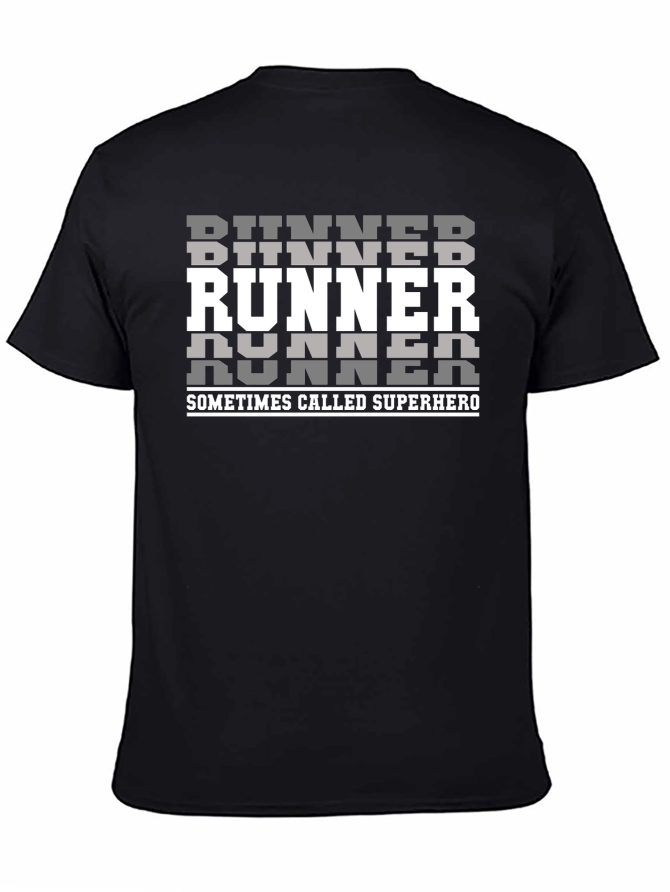 Runner Superhero Graphic Tee - Black Cotton T-Shirt