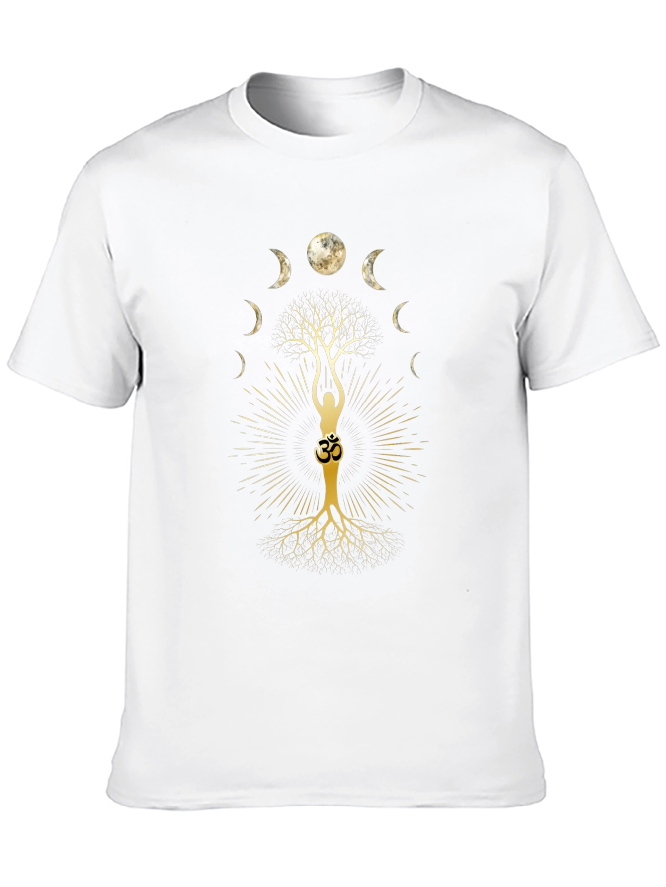 Lunar Yoga Tree Black T-Shirt