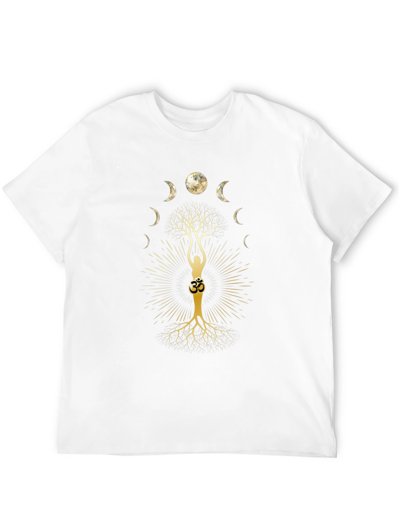 Lunar Yoga Tree Black T-Shirt