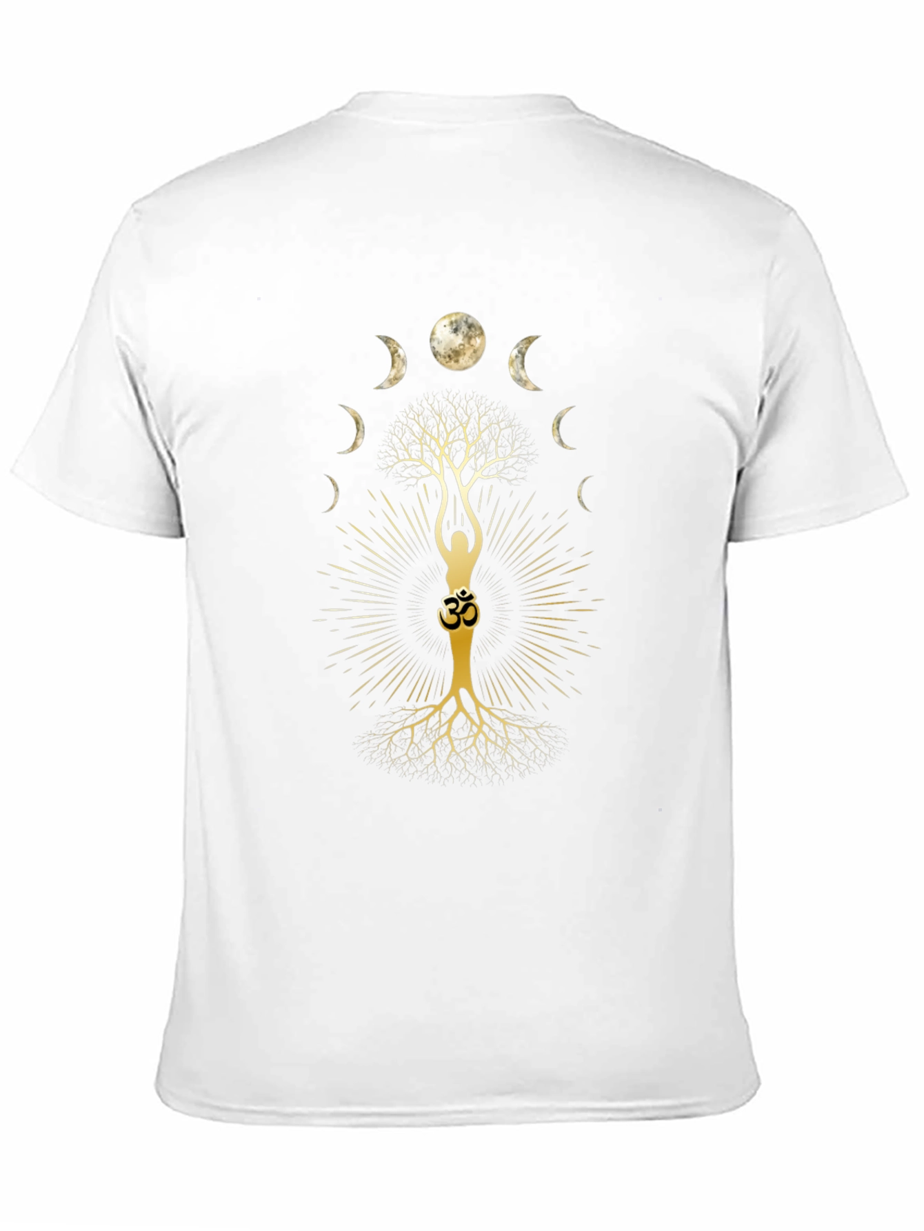 Lunar Yoga Tree Black T-Shirt