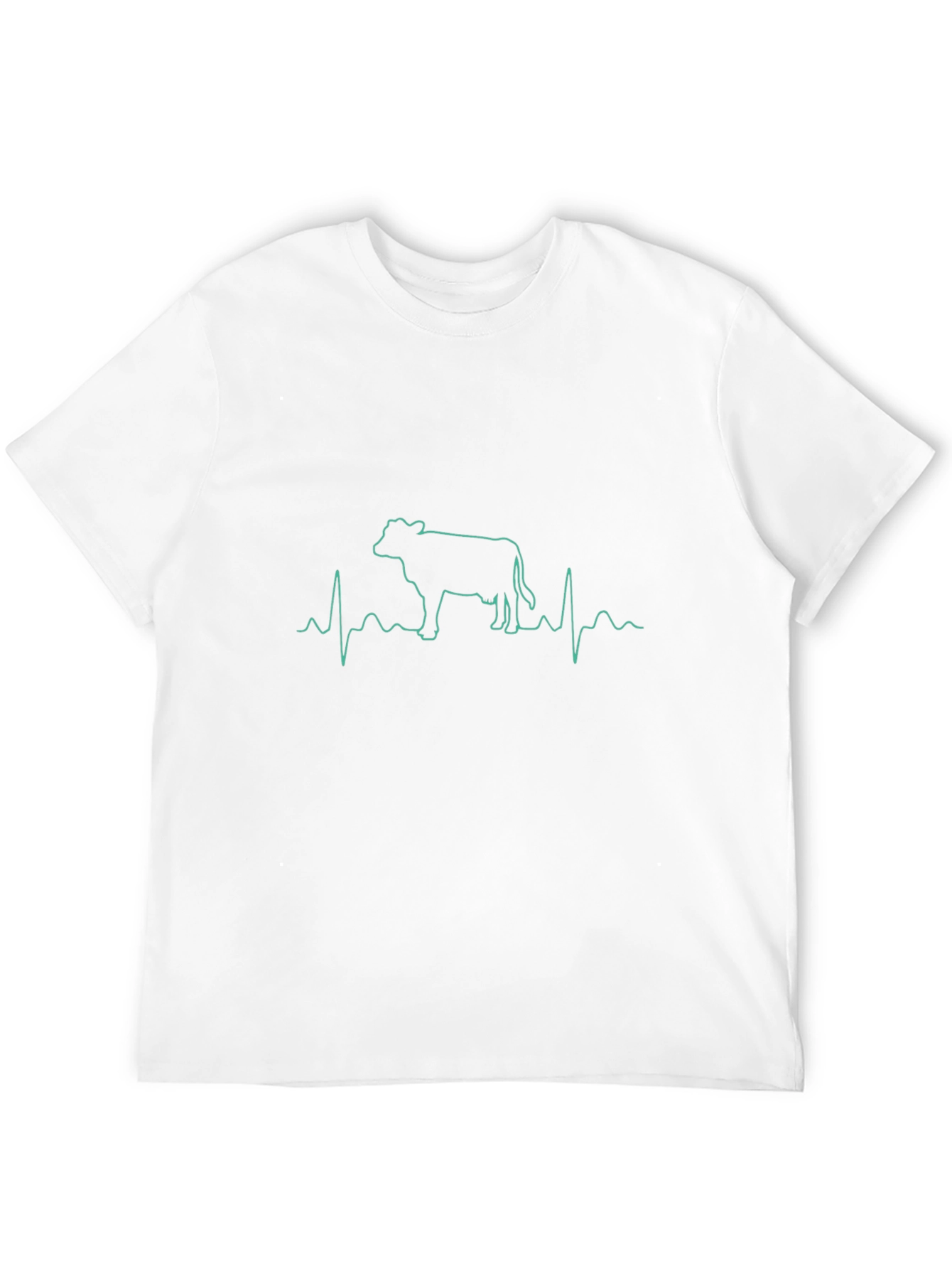 Cow Heartbeat Graphic Tee - Black