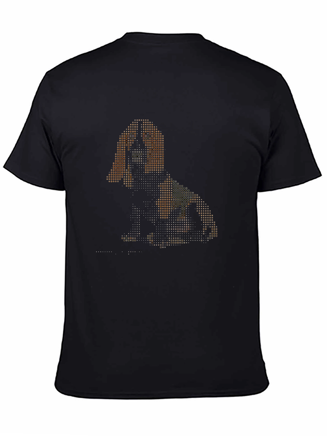 Pixelated Dog Graphic Black T-Shirt