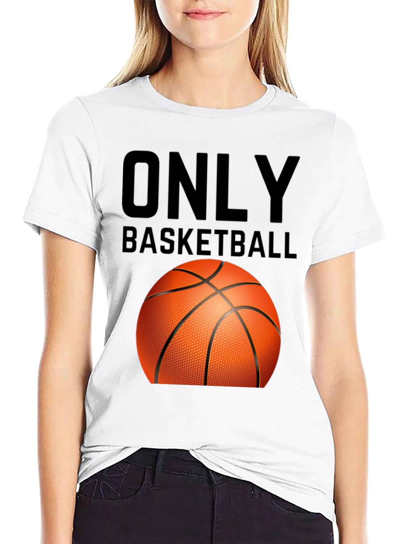 Only Basketball Graphic Tee - Black Cotton T-Shirt