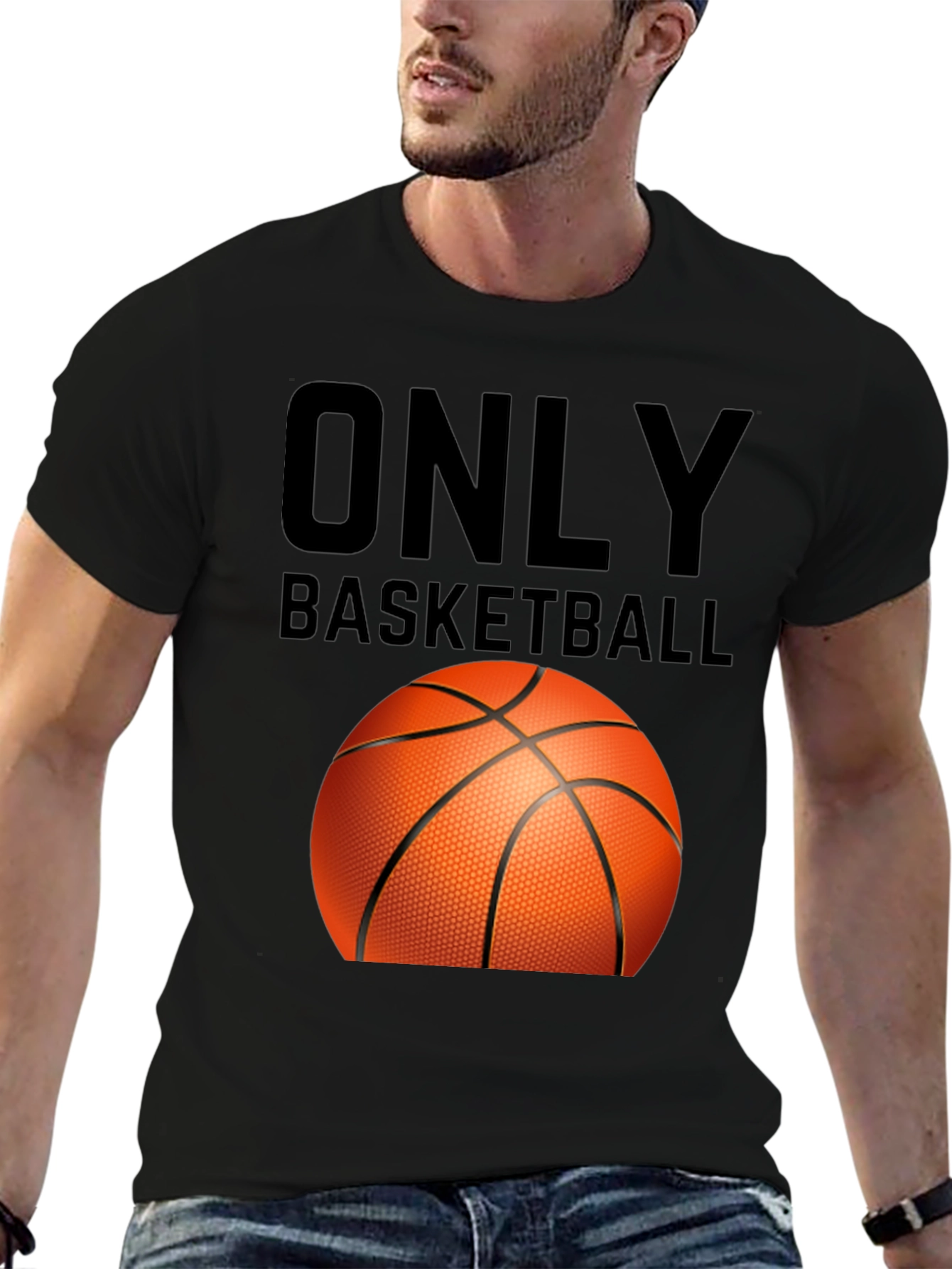 Only Basketball Graphic Tee - Black Cotton T-Shirt