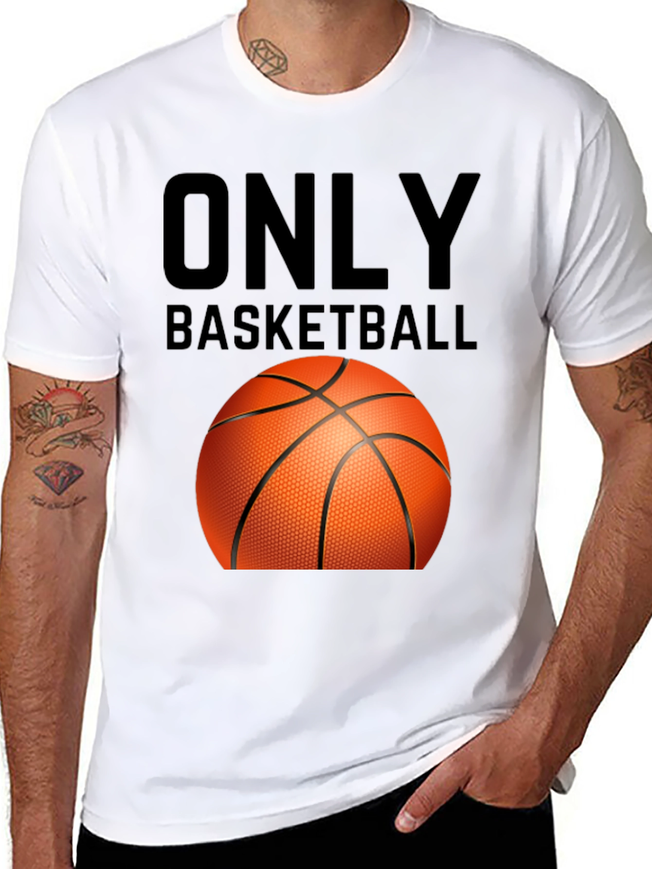 Only Basketball Graphic Tee - Black Cotton T-Shirt