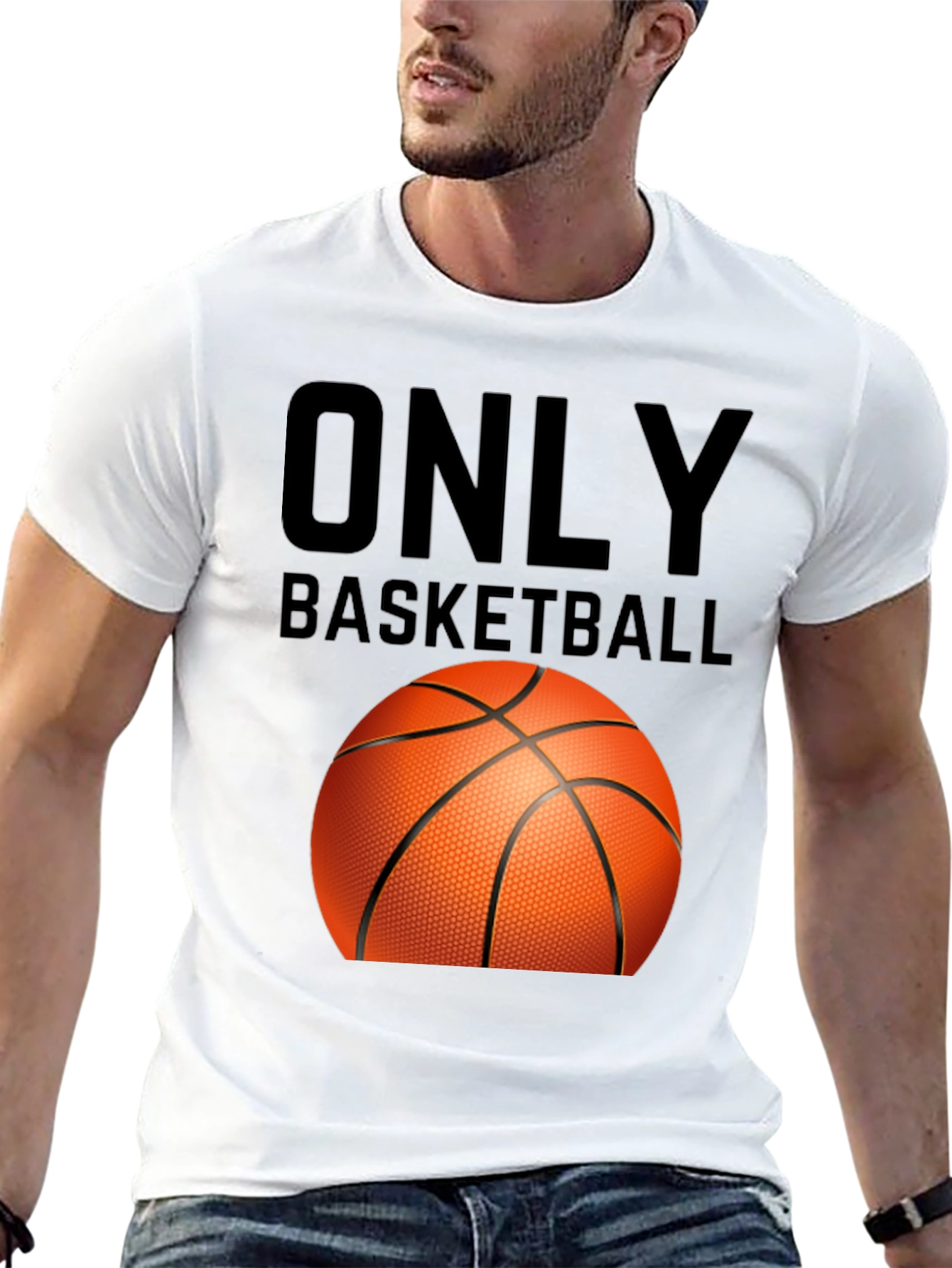 Only Basketball Graphic Tee - Black Cotton T-Shirt