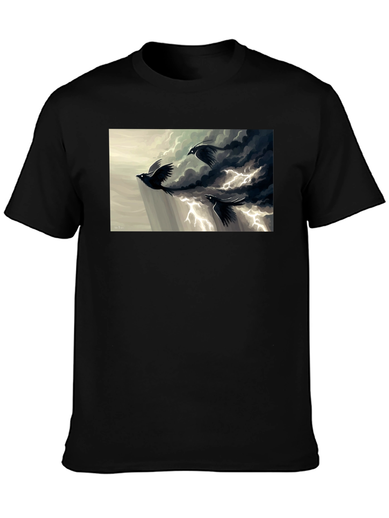 Raven Lightning Black T-Shirt