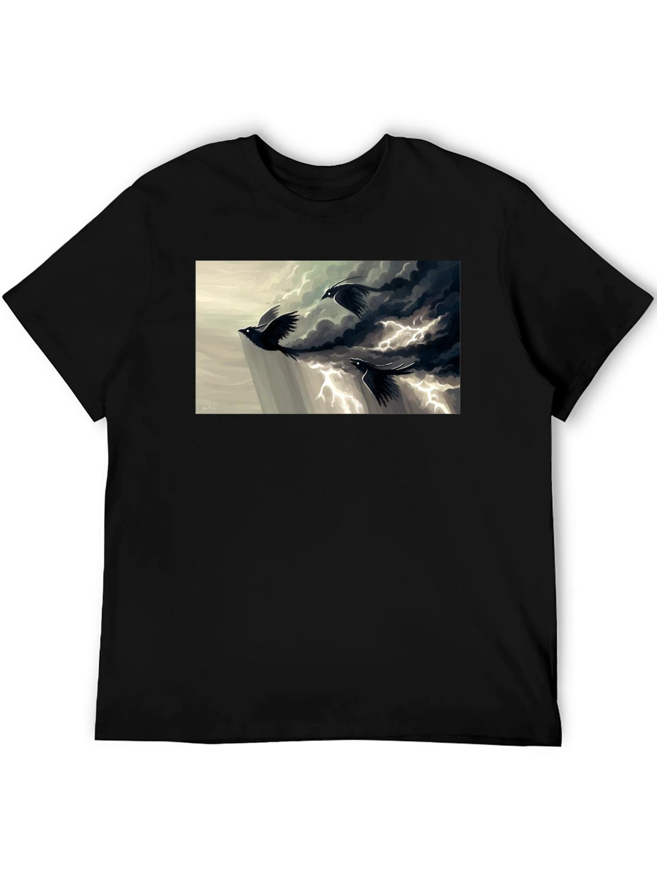 Raven Lightning Black T-Shirt