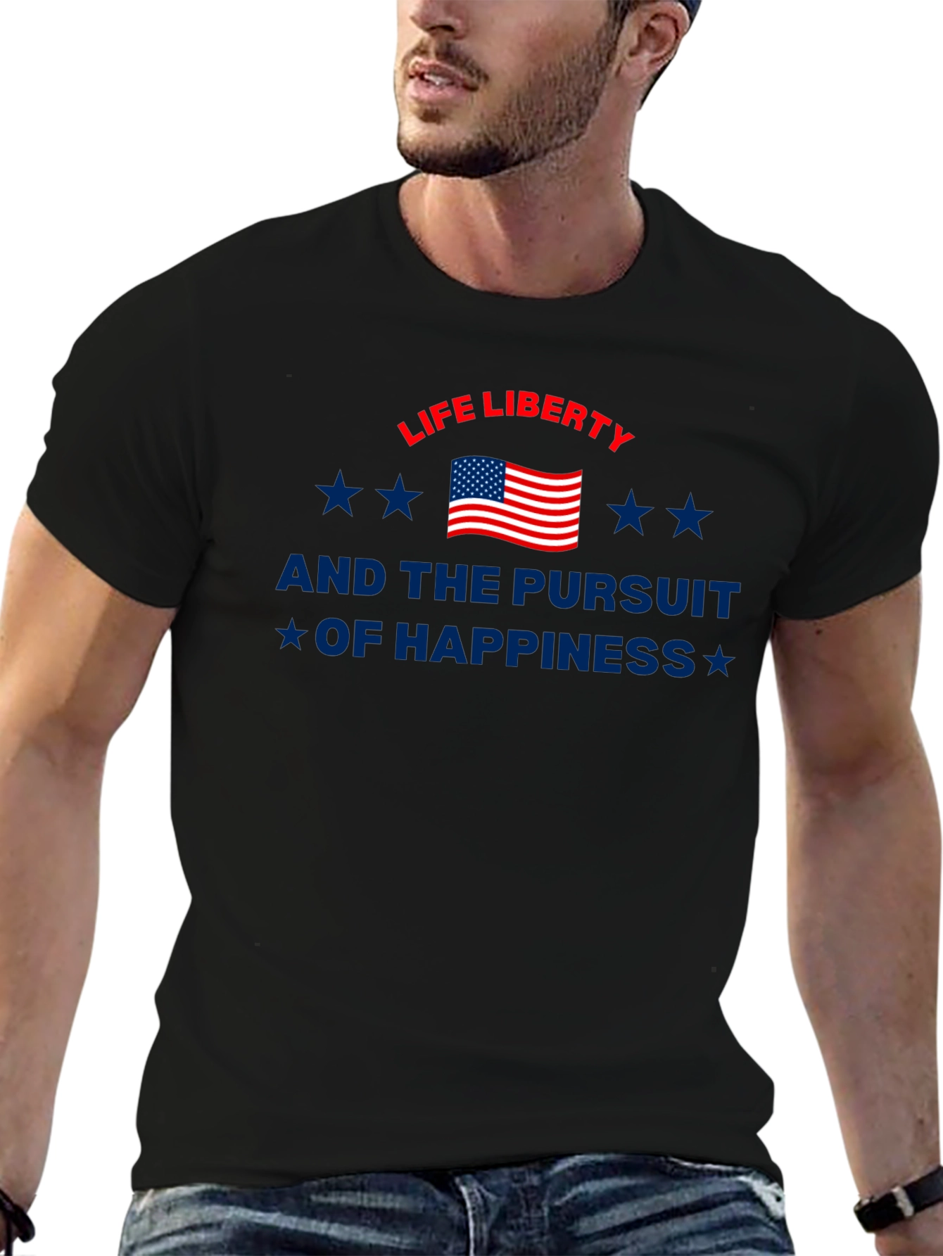 Patriotic Life Liberty Pursuit of Happiness Graphic Tee