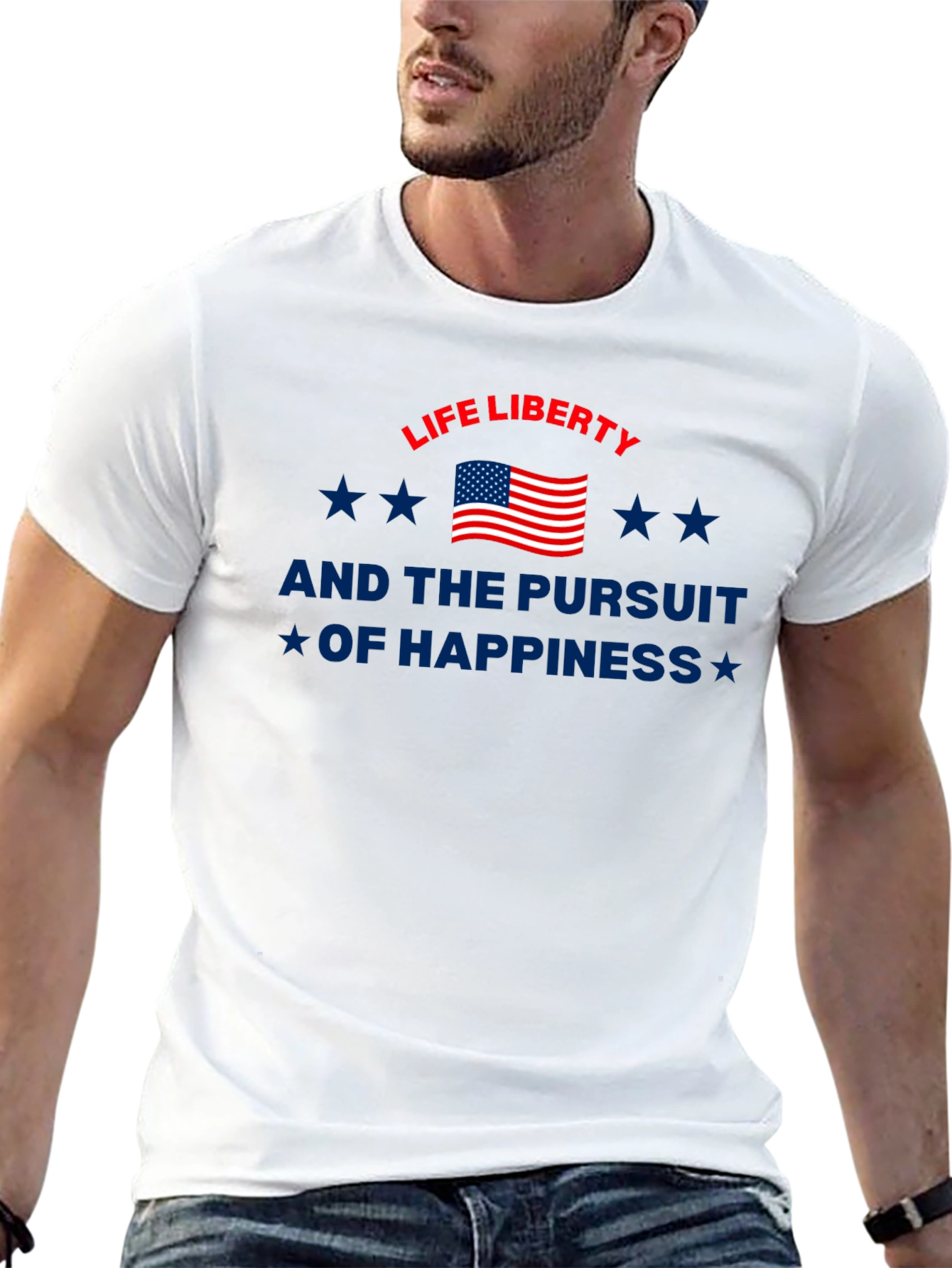 Patriotic Life Liberty Pursuit of Happiness Graphic Tee