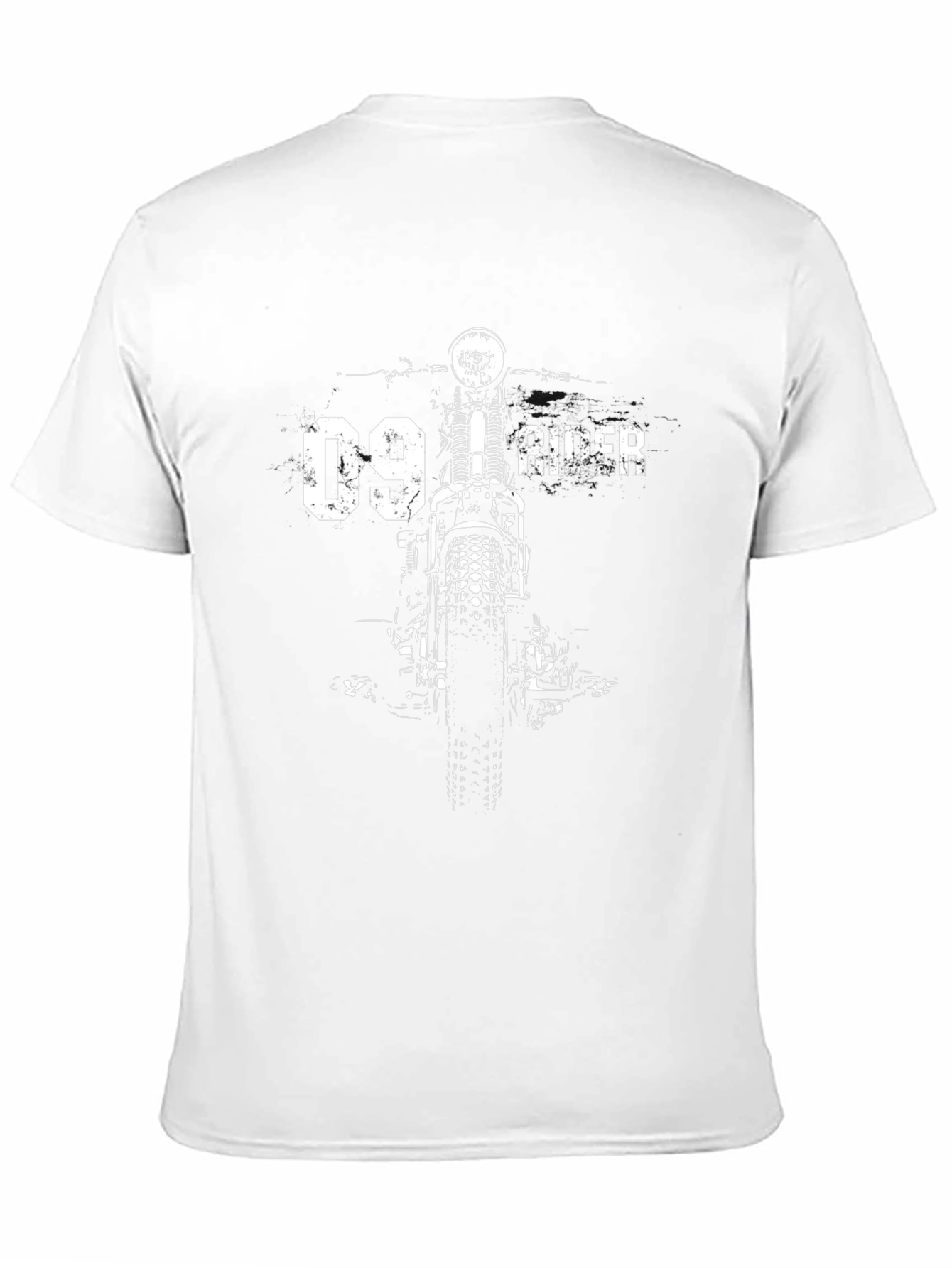 Motorcycle Rider Graphic Tee - Black Cotton