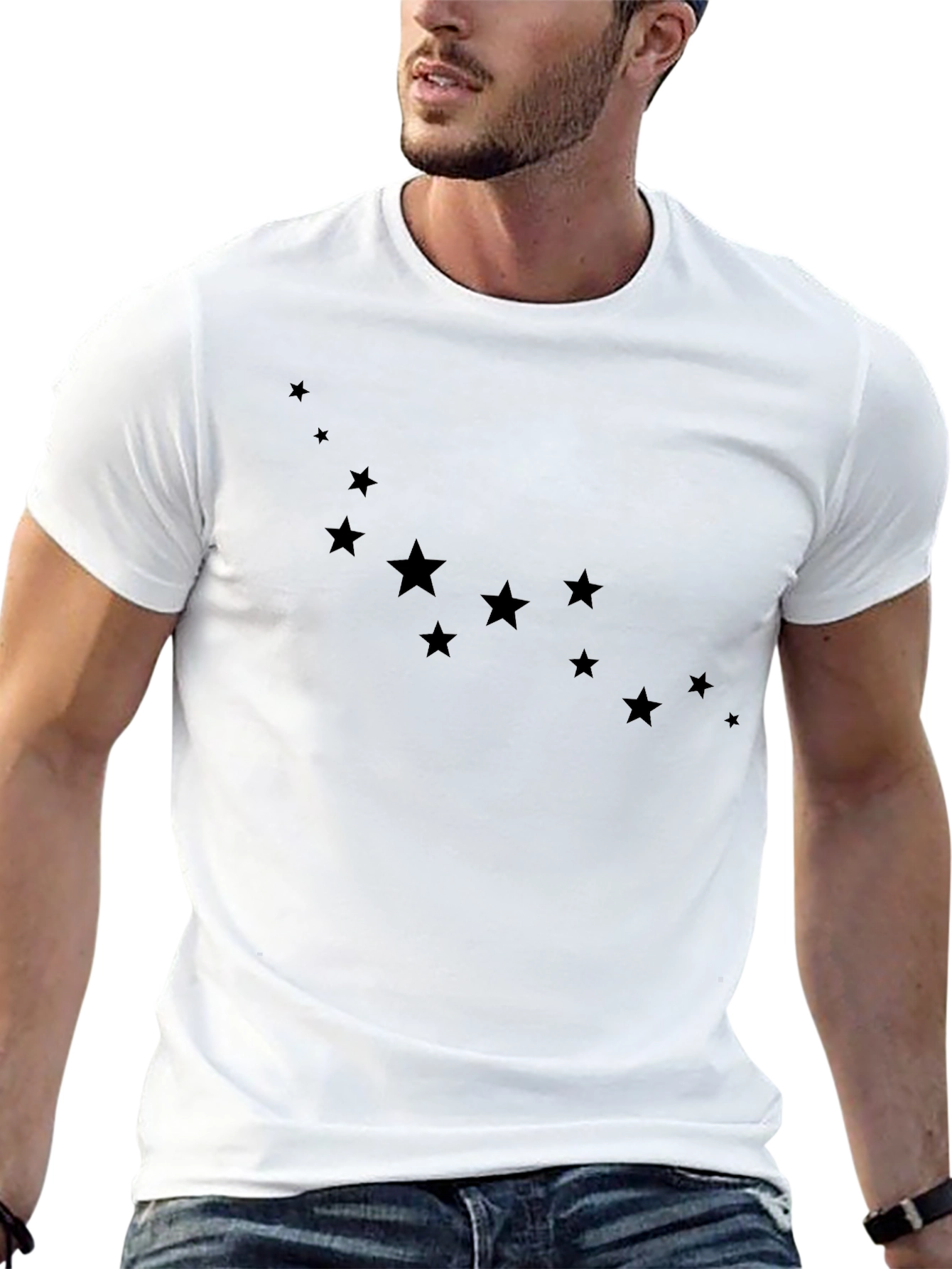 Starry Night Black Tee - Casual Style