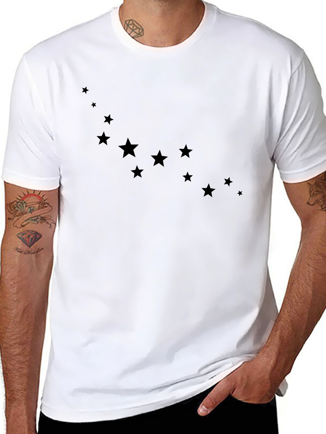 Starry Night Black Tee - Casual Style