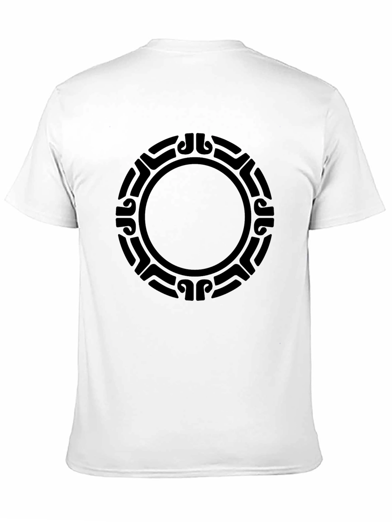 Black Tribal Circle Graphic T-Shirt