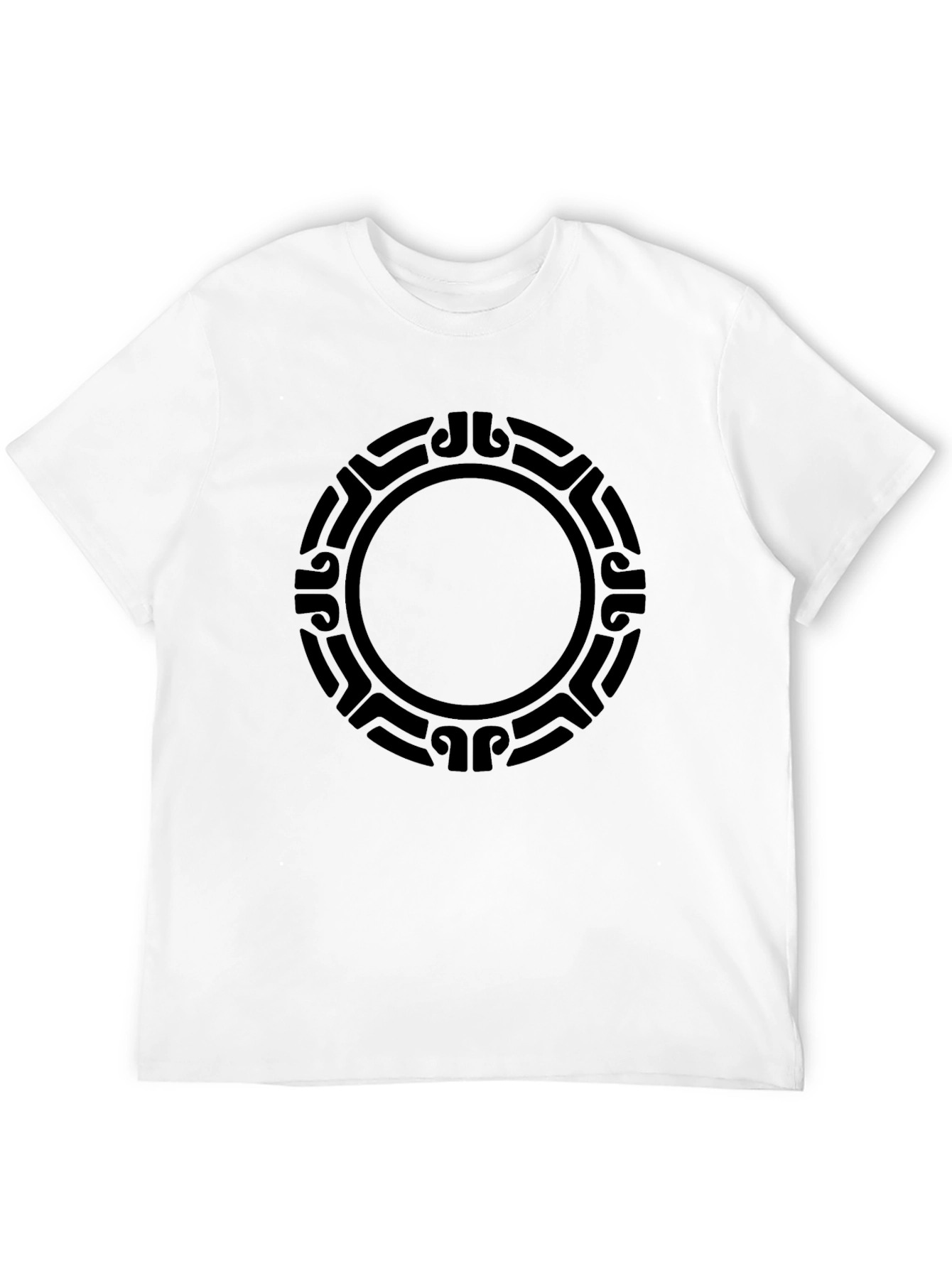 Black Tribal Circle Graphic T-Shirt