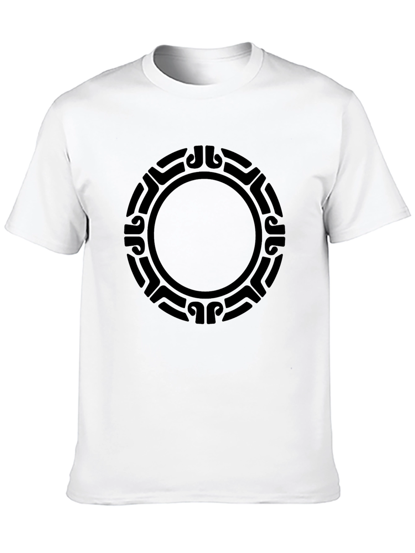 Black Tribal Circle Graphic T-Shirt