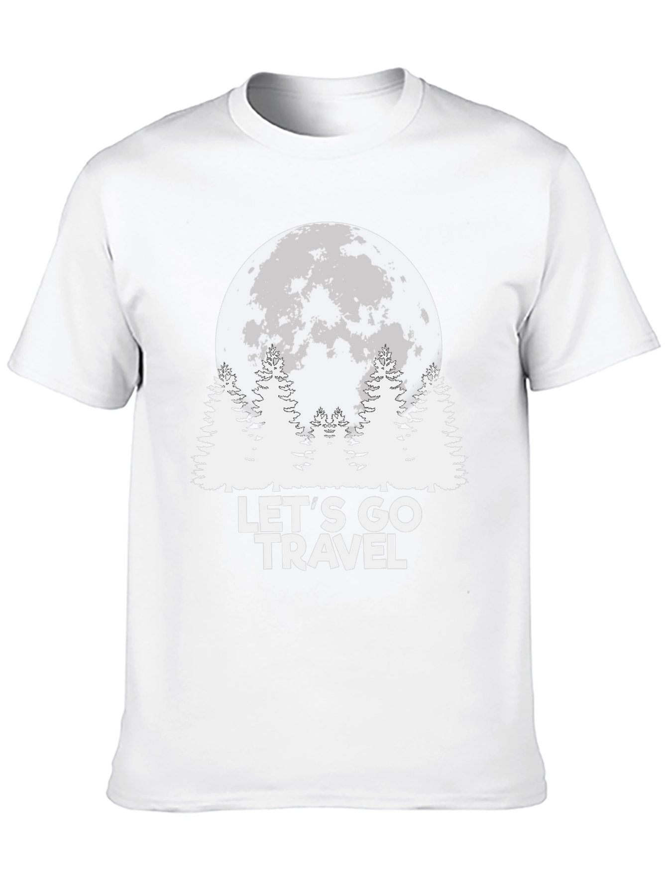 Lets Go Travel Moon Graphic Tee - Black