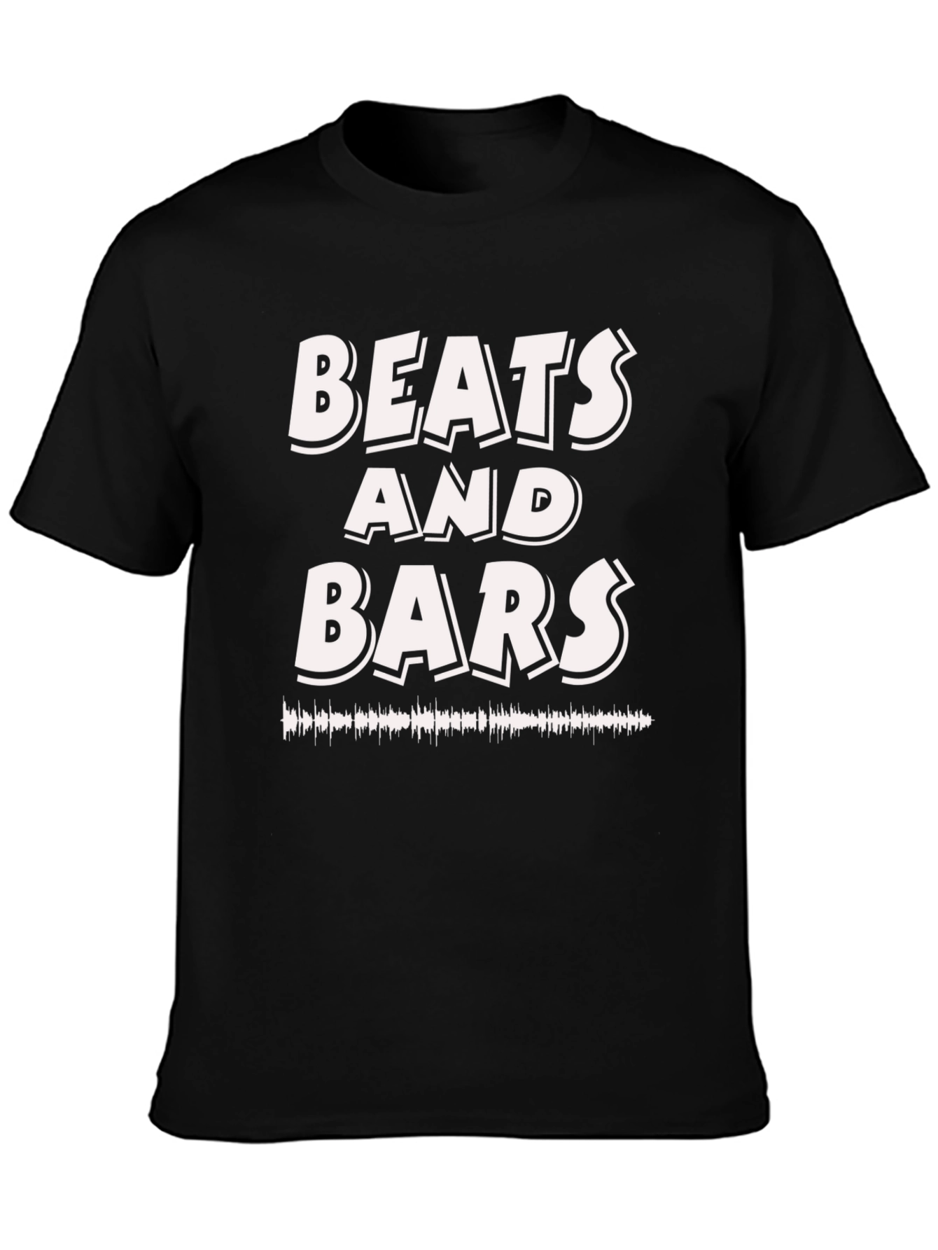 Beats and Bars Graphic Print Black T-Shirt