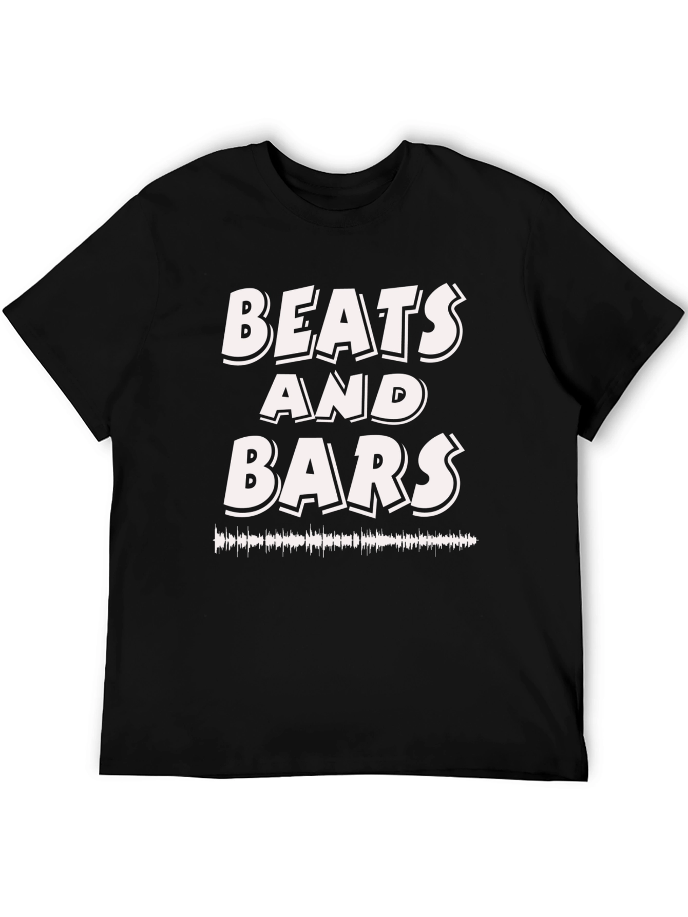 Beats and Bars Graphic Print Black T-Shirt