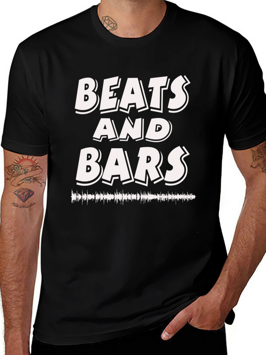 Beats and Bars Graphic Print Black T-Shirt