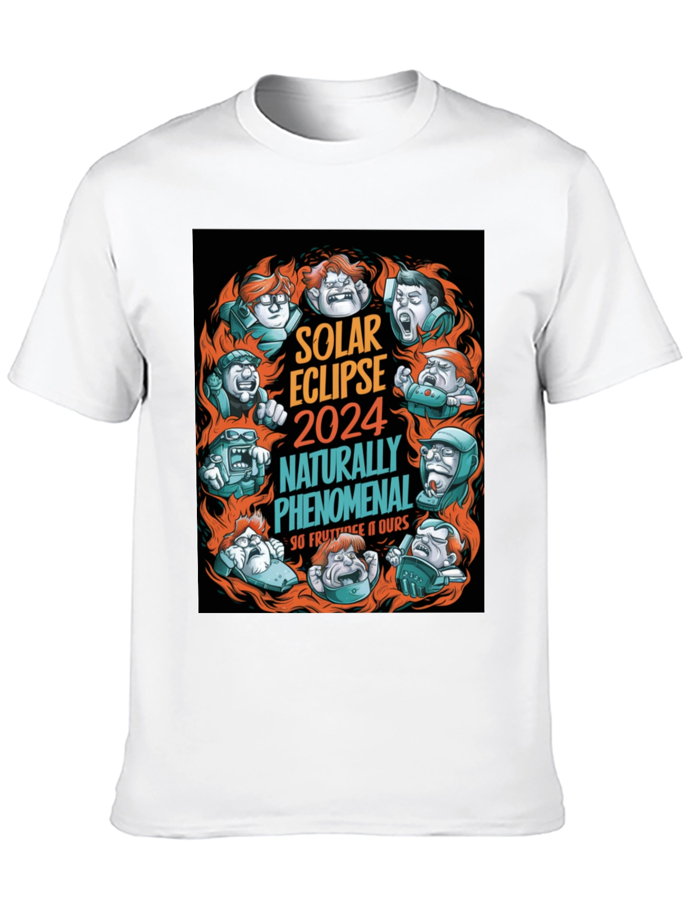 Solar Eclipse 2024 Funny Cartoon T-Shirt