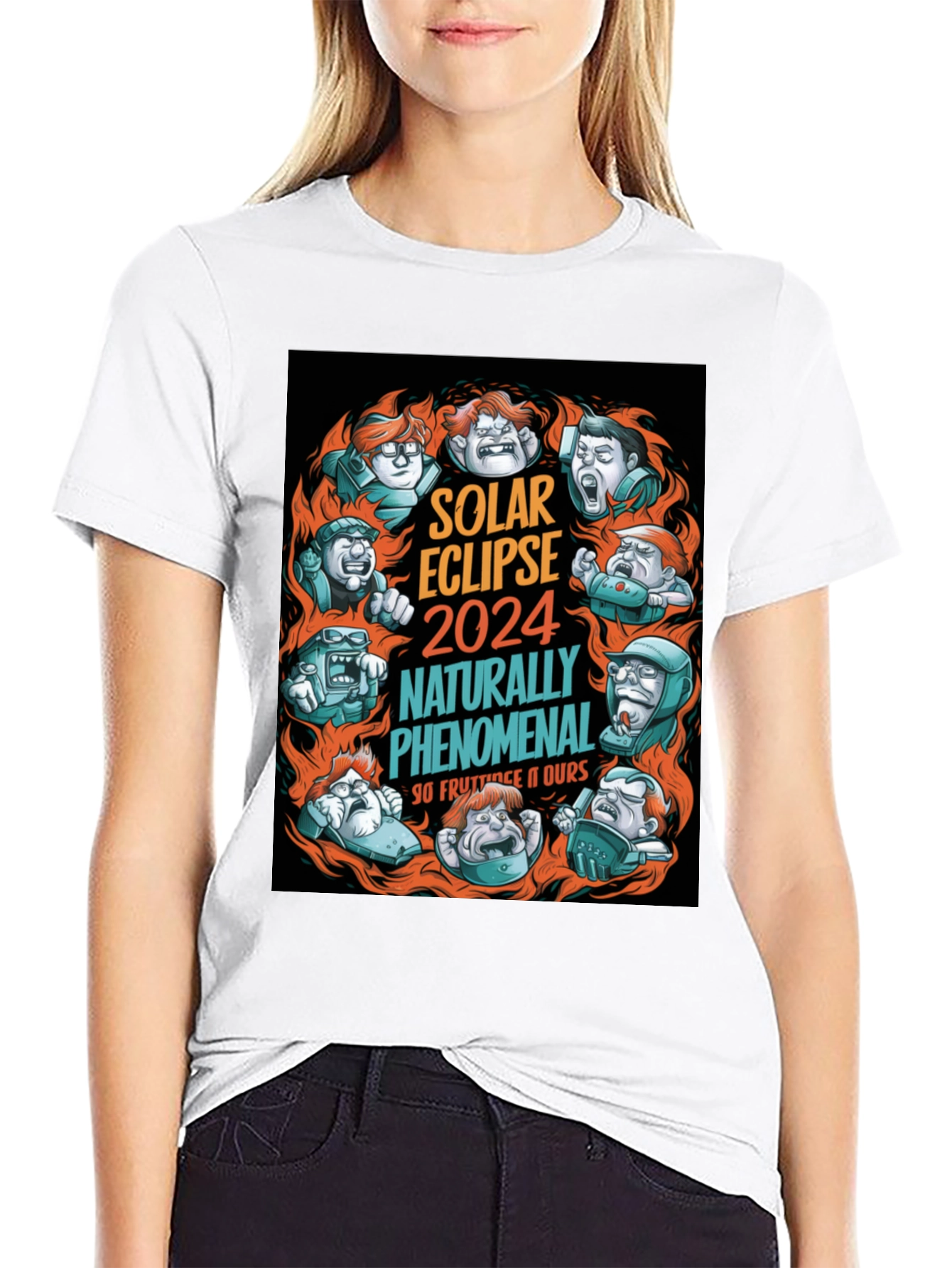 Solar Eclipse 2024 Funny Cartoon T-Shirt