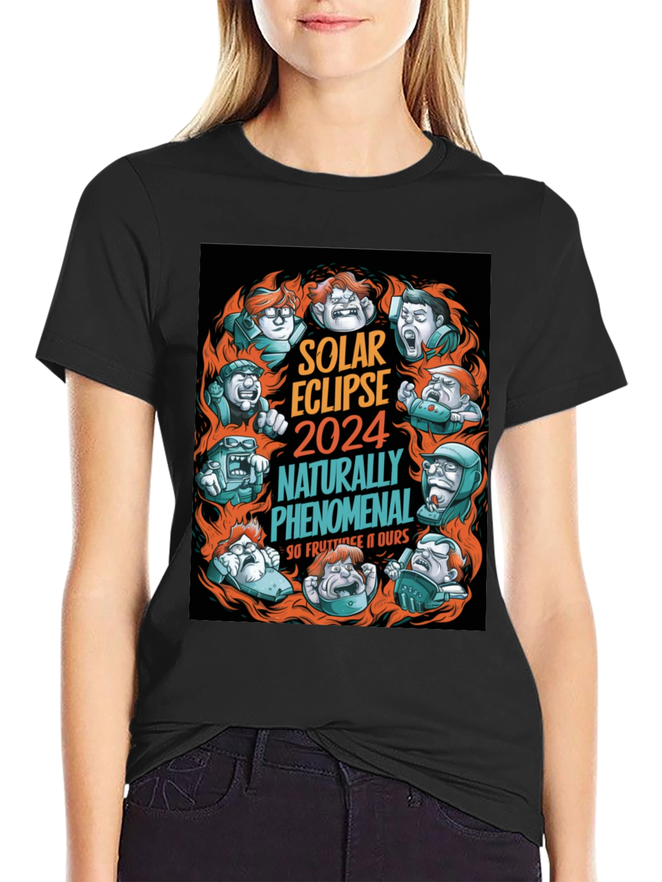 Solar Eclipse 2024 Funny Cartoon T-Shirt